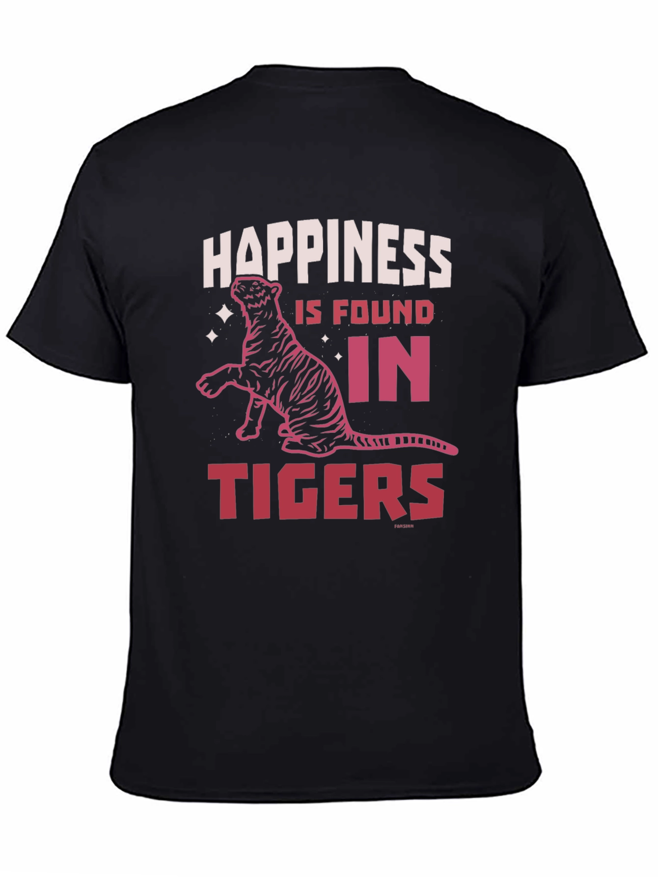 Black Happiness Tiger Graphic Tee - Soft Cotton Blend view 4