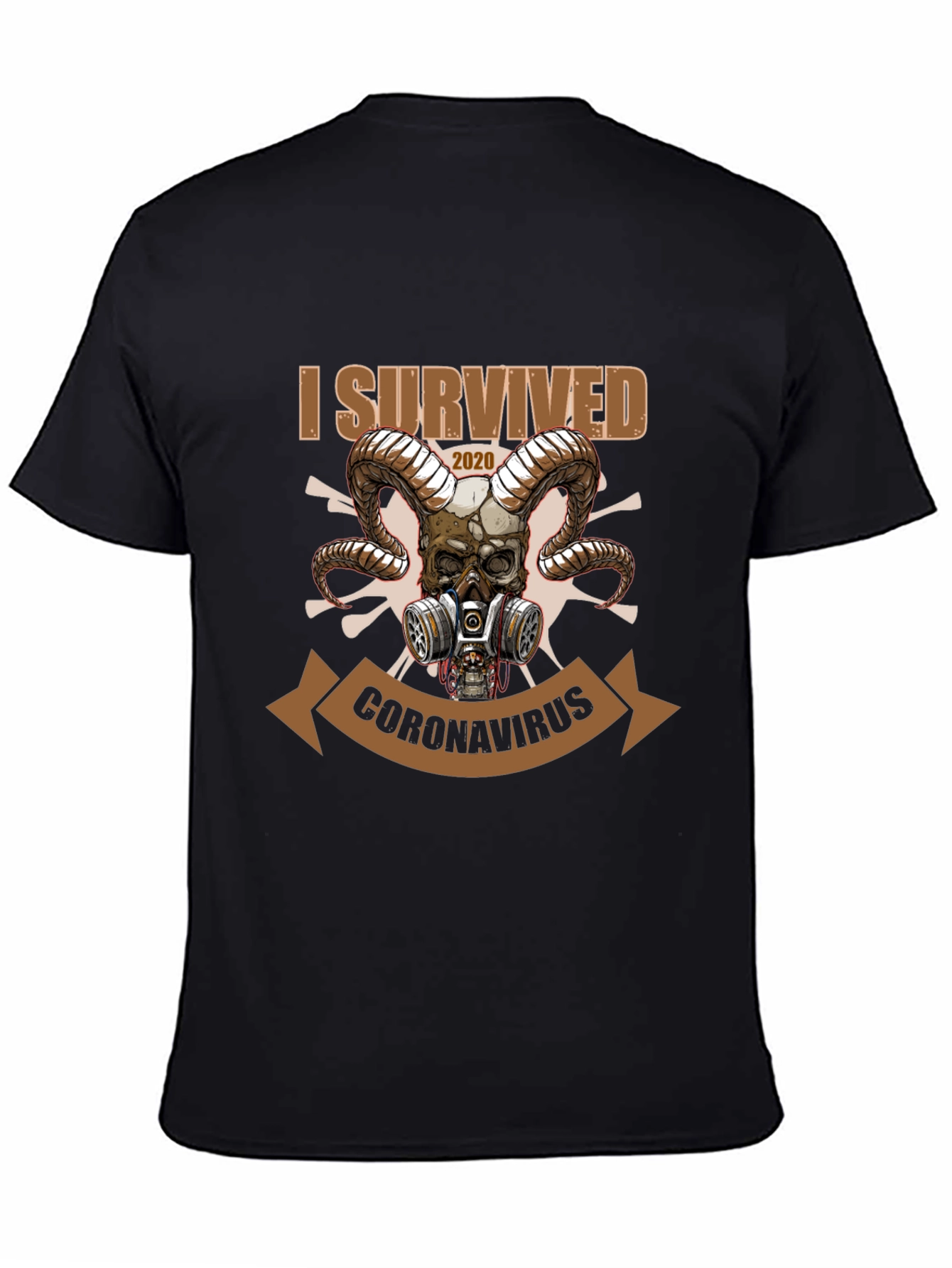 Black I Survived Coronavirus T-Shirt view 4