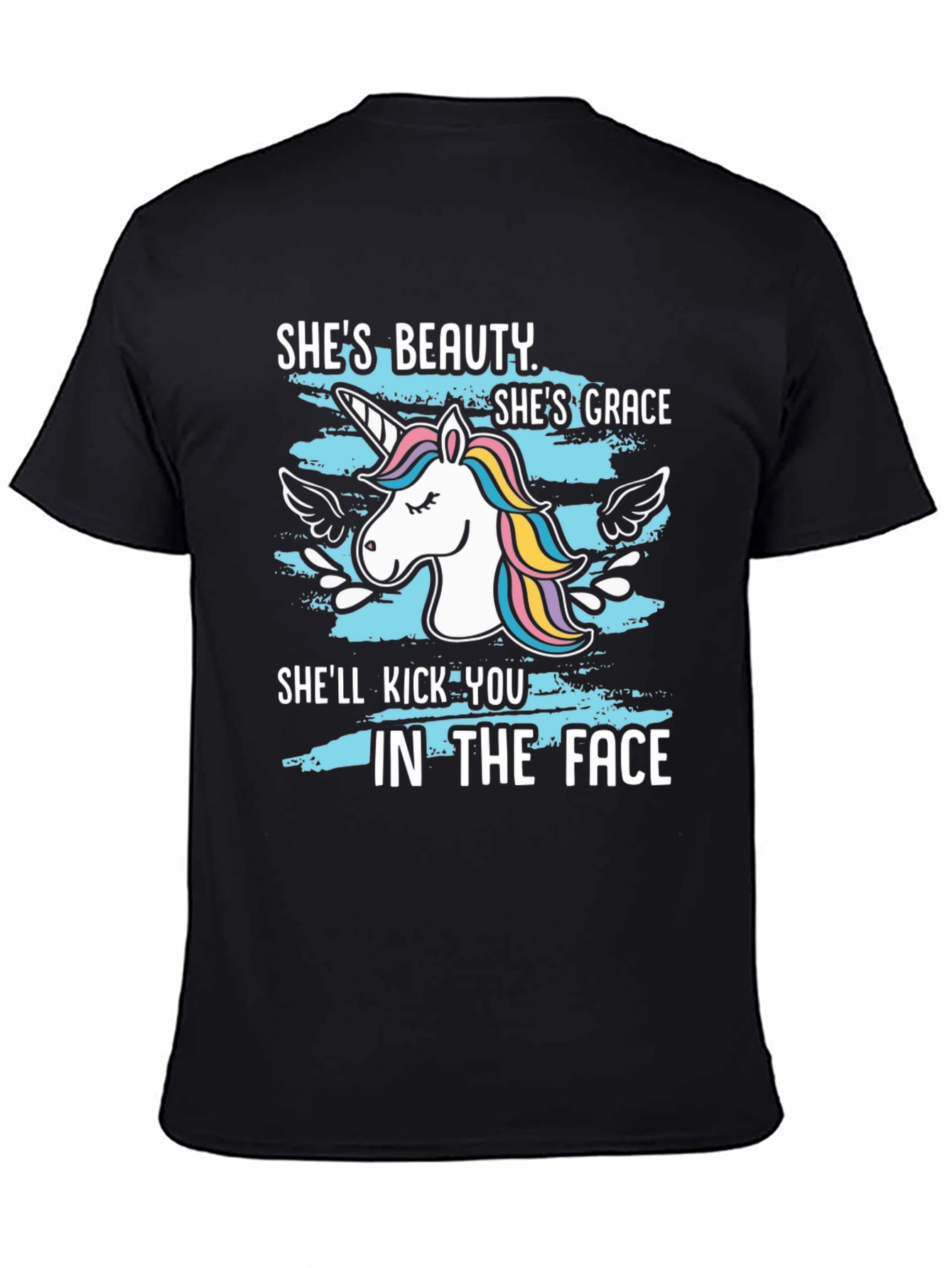 Black Beauty & Grace Unicorn Graphic T-Shirt view 4