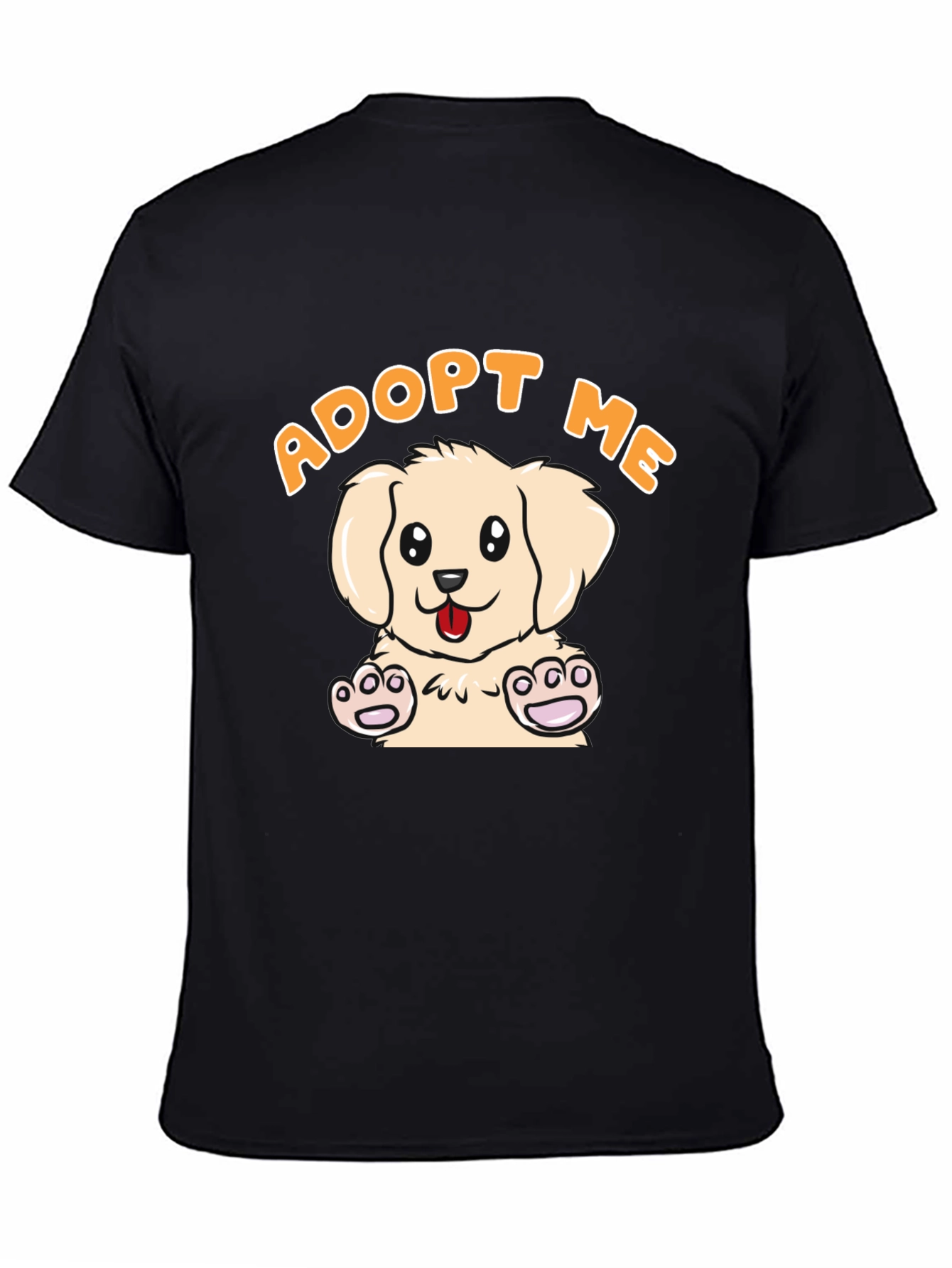 Black Adopt Me Puppy T-Shirt - Cute Dog Graphic Tee view 4