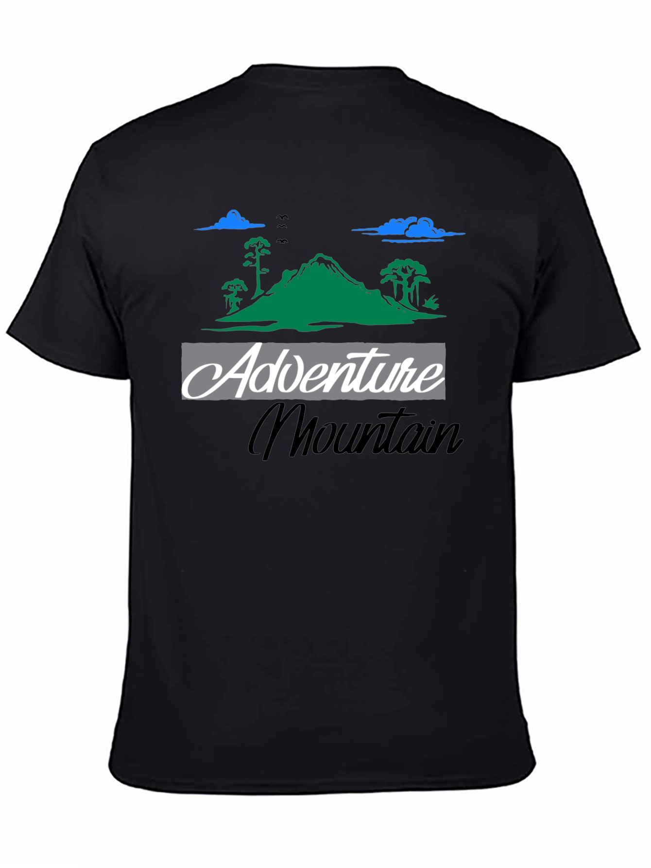 Black Adventure Mountain Graphic Tee - Black T-Shirt view 4