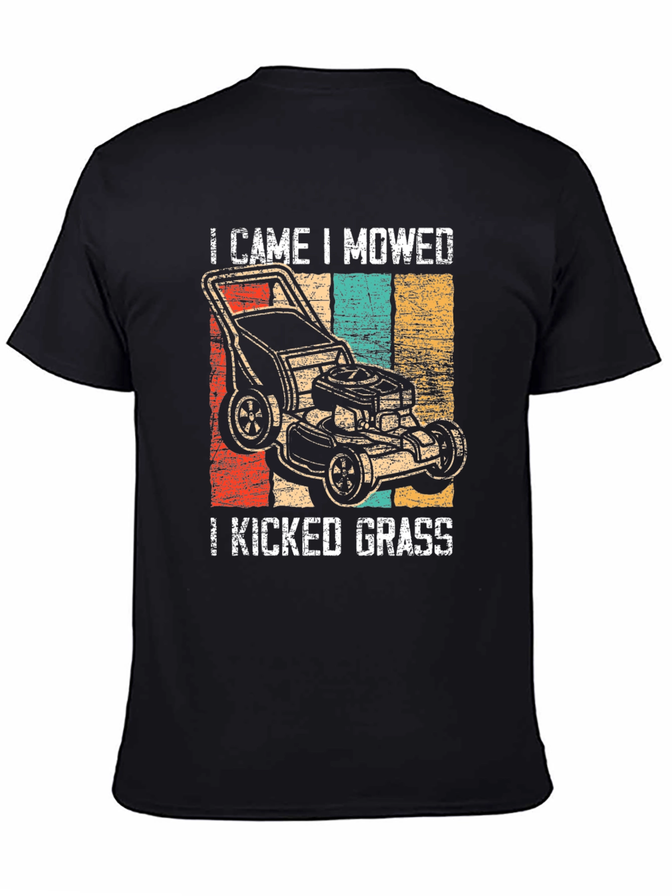 Black I Came I Mowed I Kicked Grass T-Shirt view 4