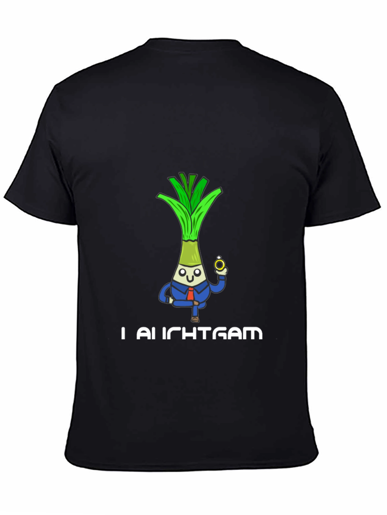 Black Funny Leek Groom T-Shirt - I Leek That Gam view 4