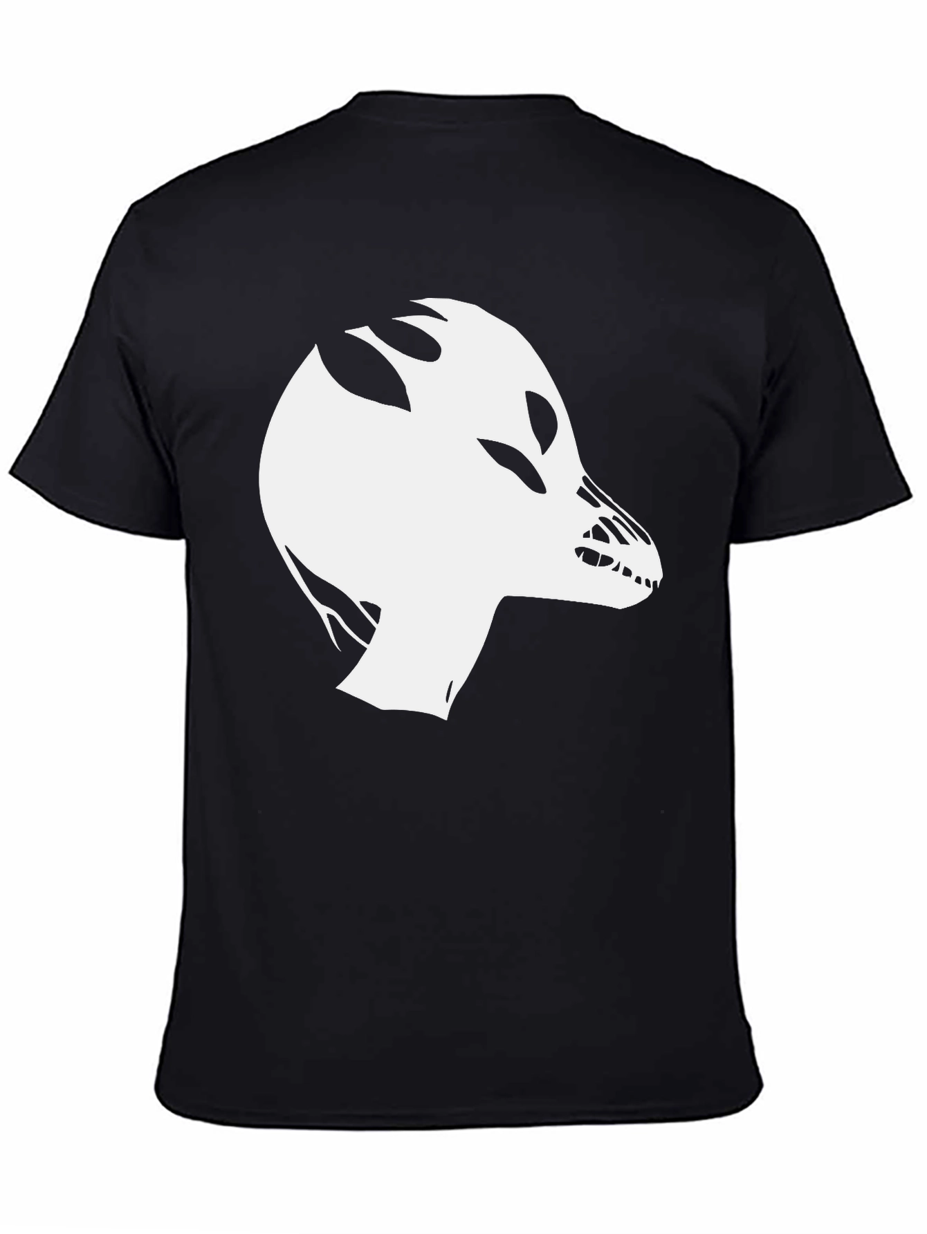 Black Abstract Creature Graphic Tee - Black view 4