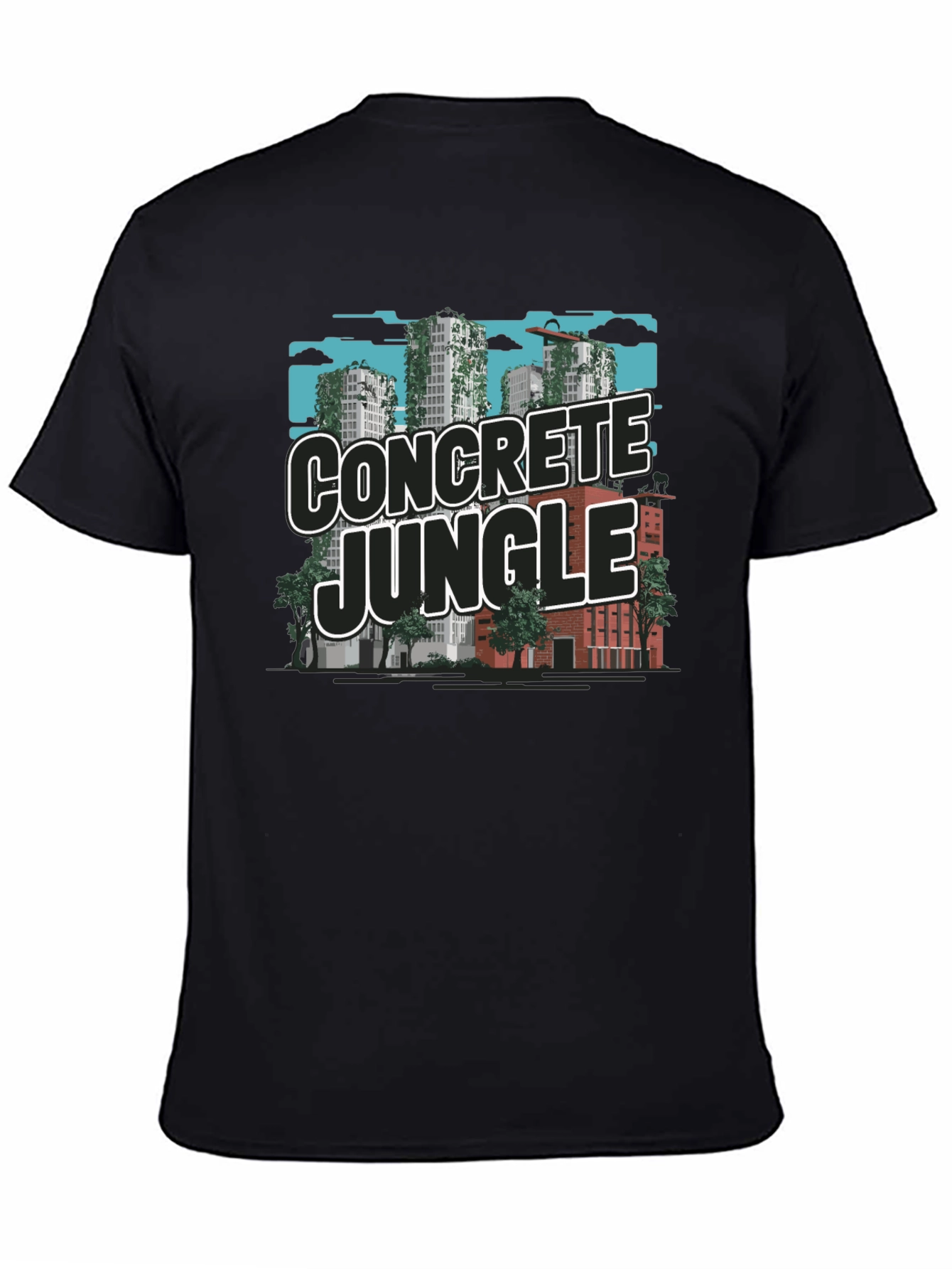 Black Concrete Jungle Graphic Tee - Urban Style view 4