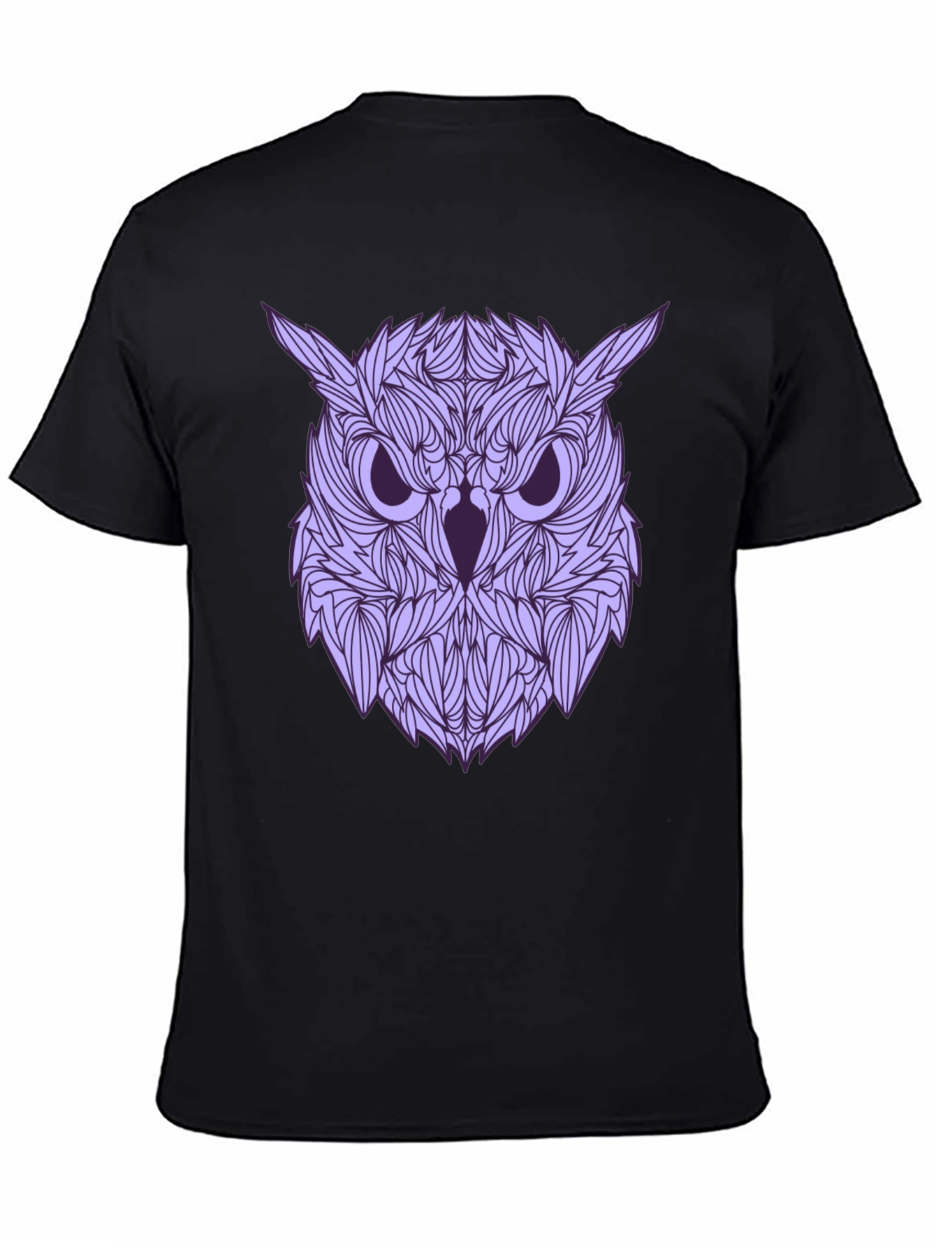 Black Owl Graphic Print Black T-Shirt view 4