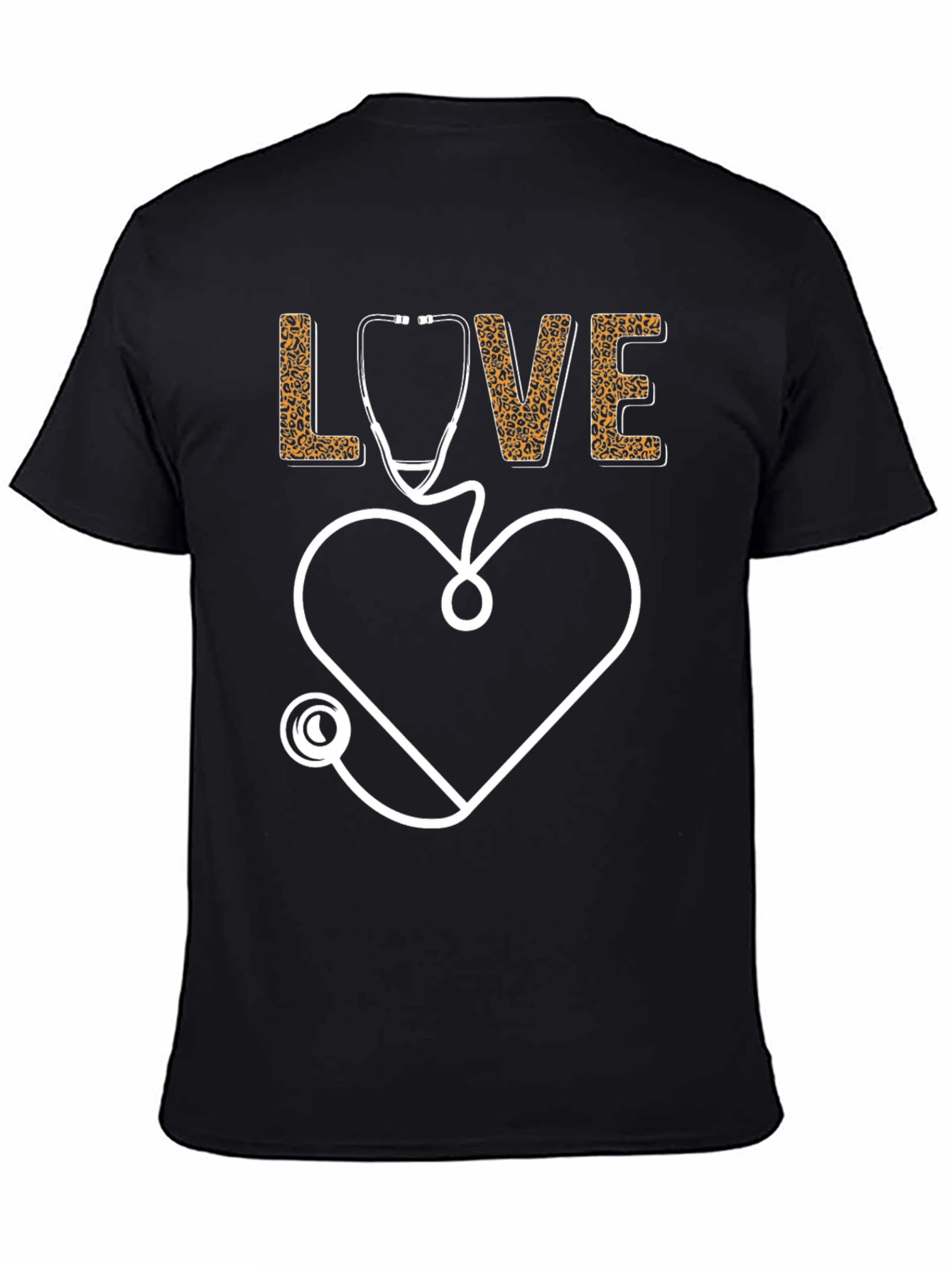 Black Love Stethoscope Graphic Tee - Nurse/Doctor Apparel view 4