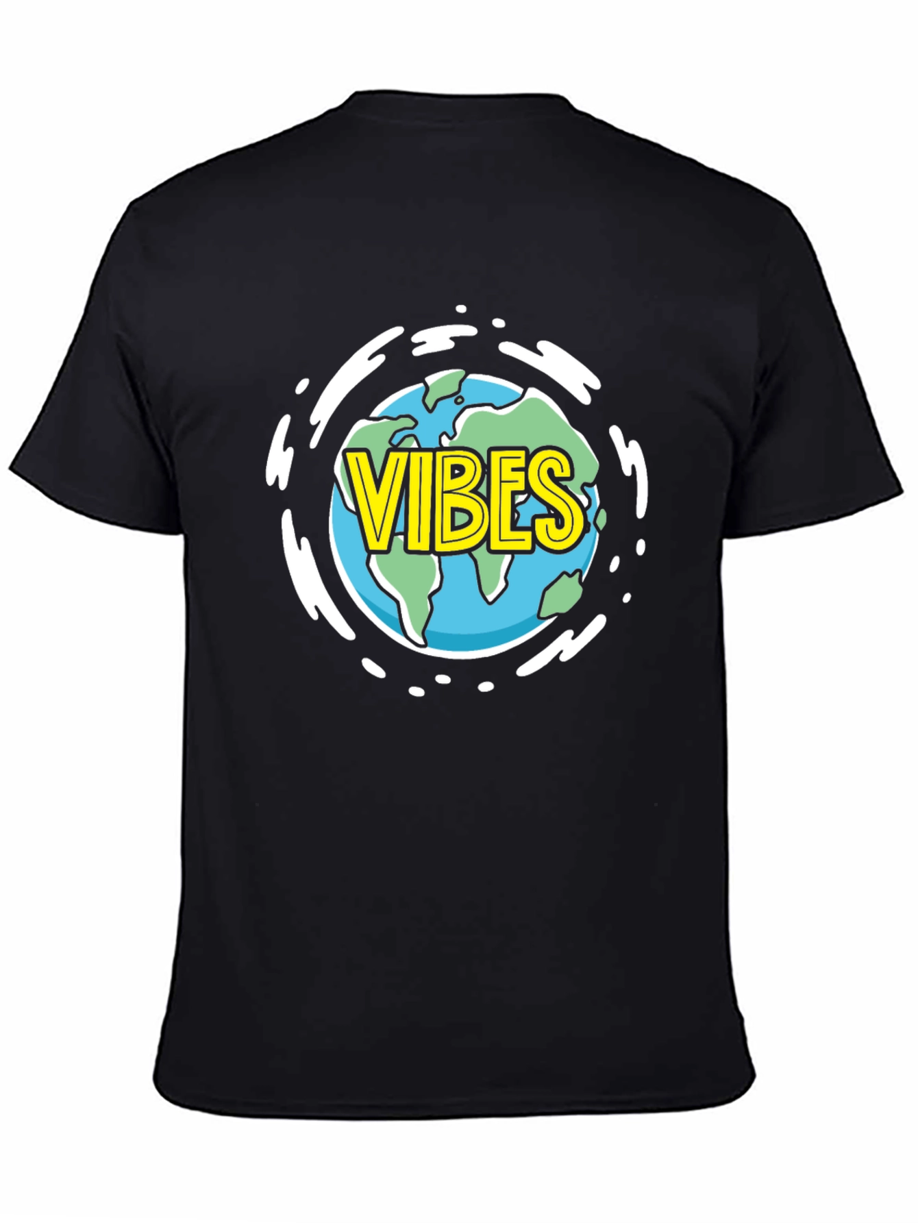 Black Vibes Earth Graphic T-Shirt - Black view 4