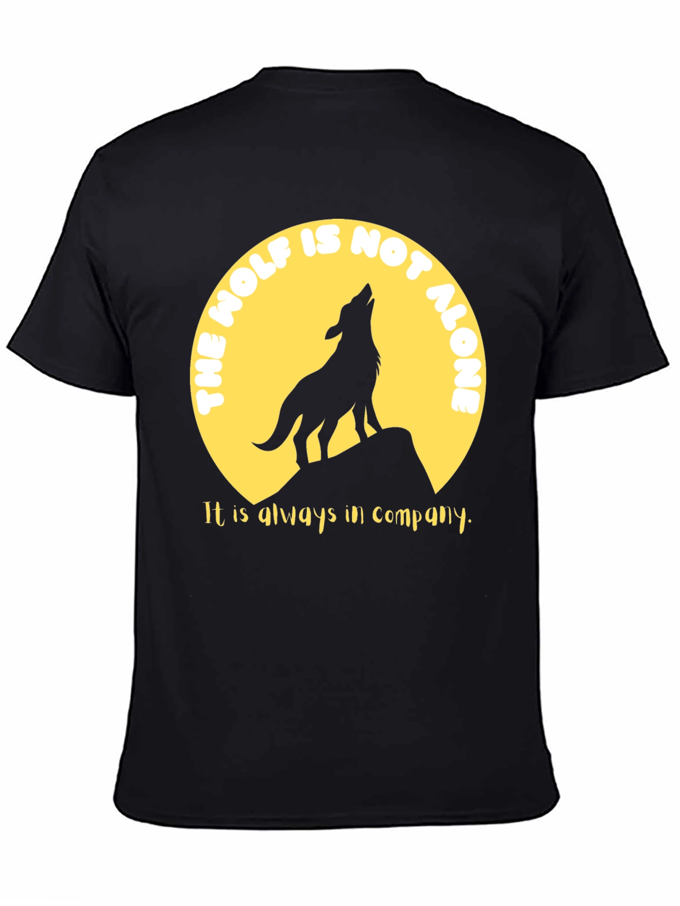 Black Wolf Pack T-Shirt - Lunar Design view 4