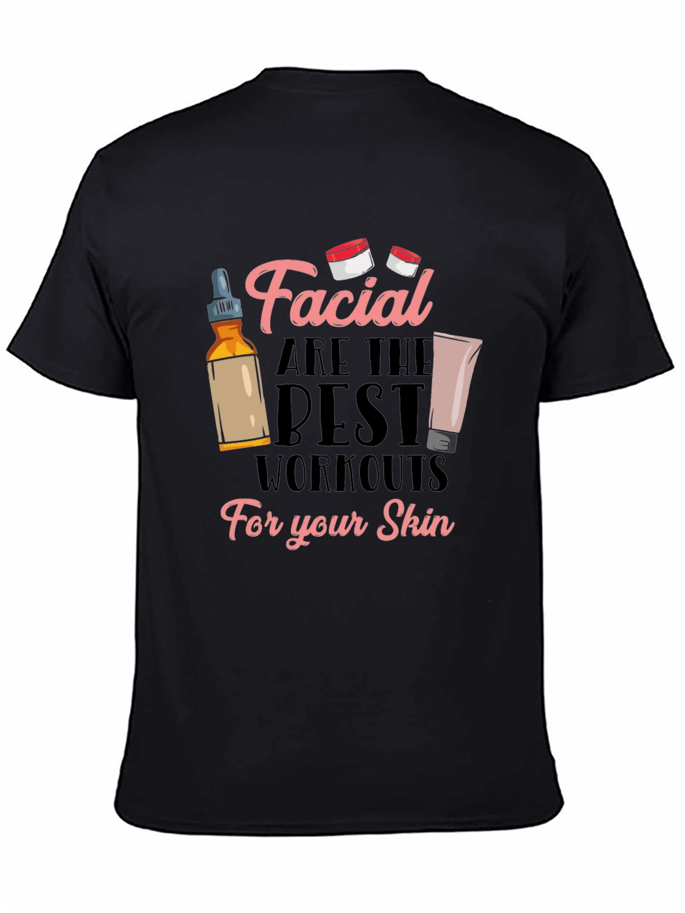 Black Facial Workout T-Shirt: Skin Care Tee view 4