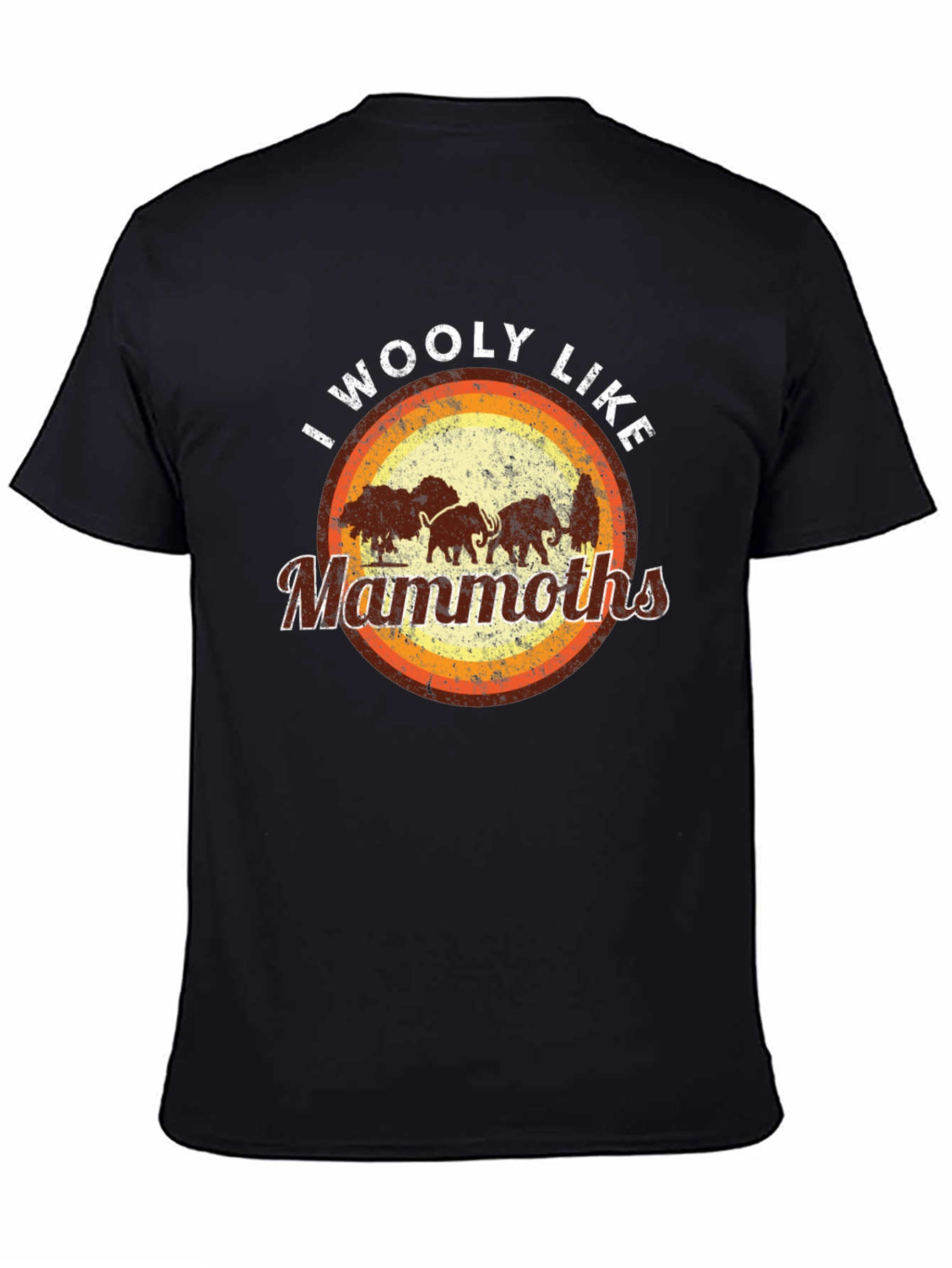 Black I Woolly Like Mammoths Black T-Shirt view 4