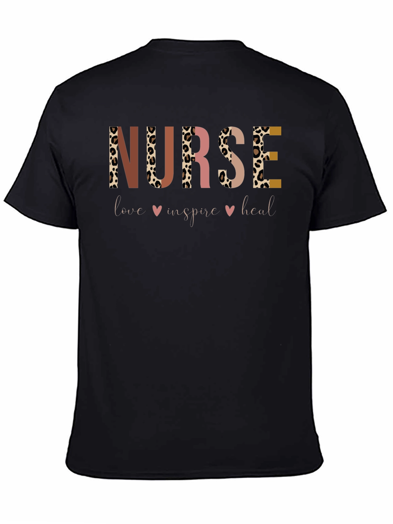 Black Nurse Love Inspire Heal Graphic Tee view 4