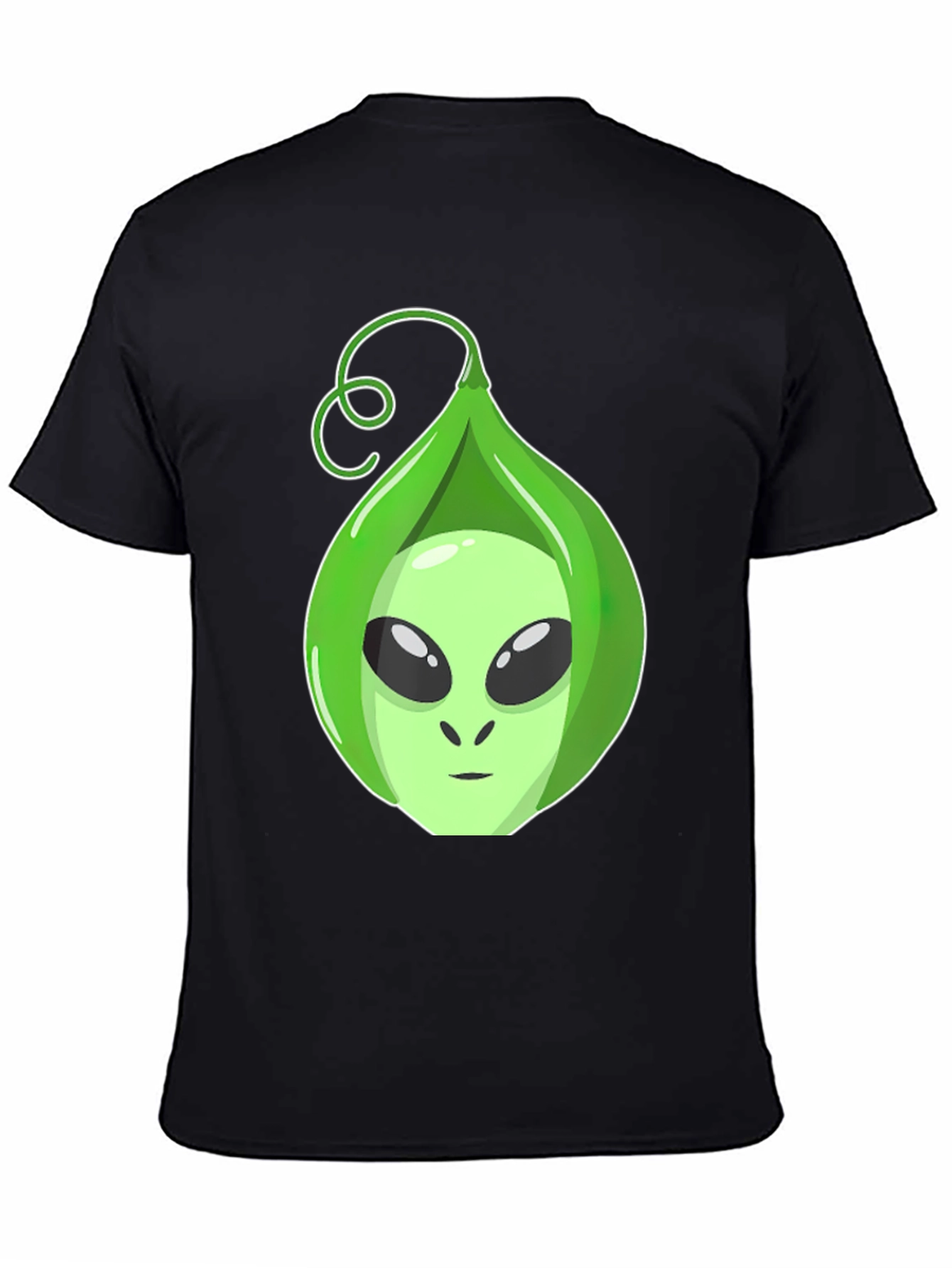 Black Alien In A Pod Black T-Shirt Funny Space Graphic Tee view 4