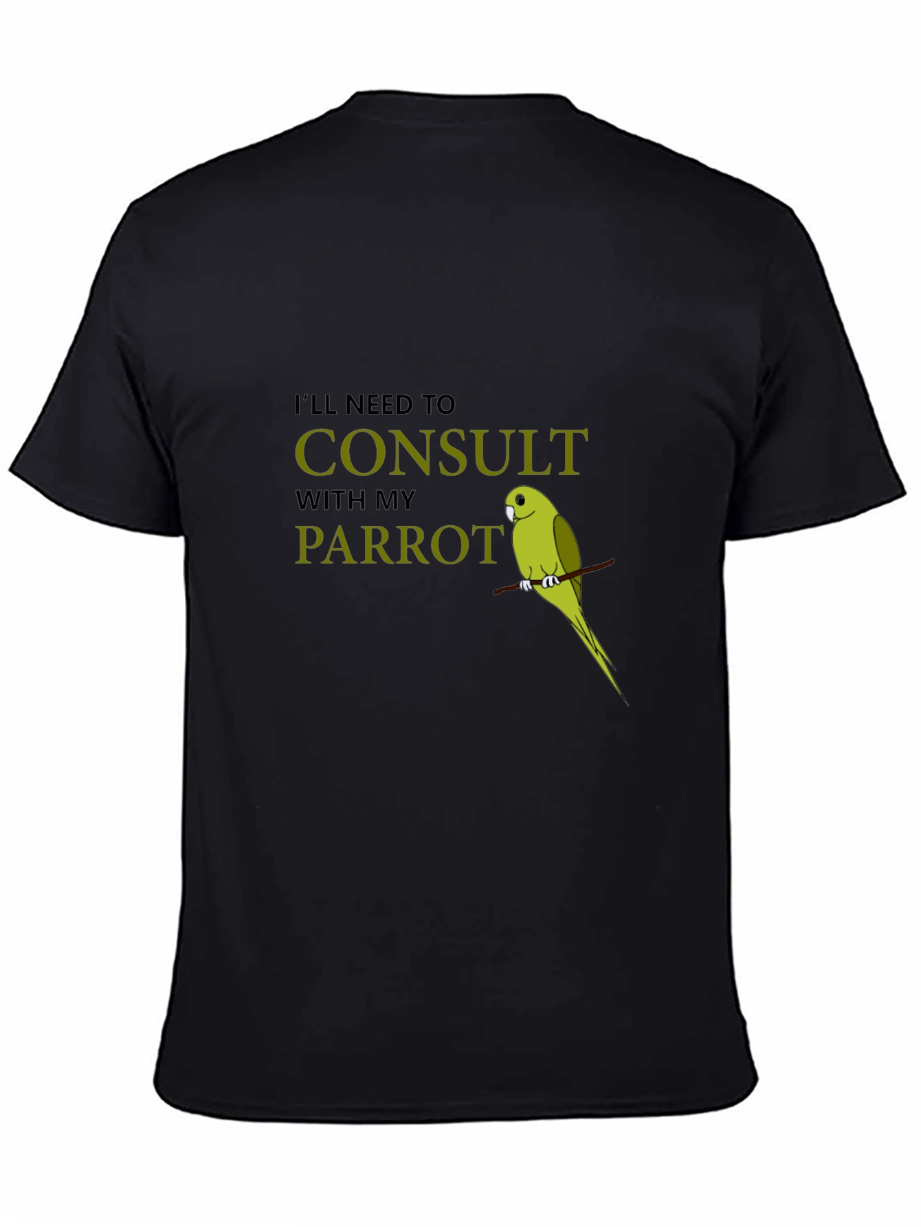 Black Consult My Parrot T-Shirt - Funny Bird Lover Tee view 4