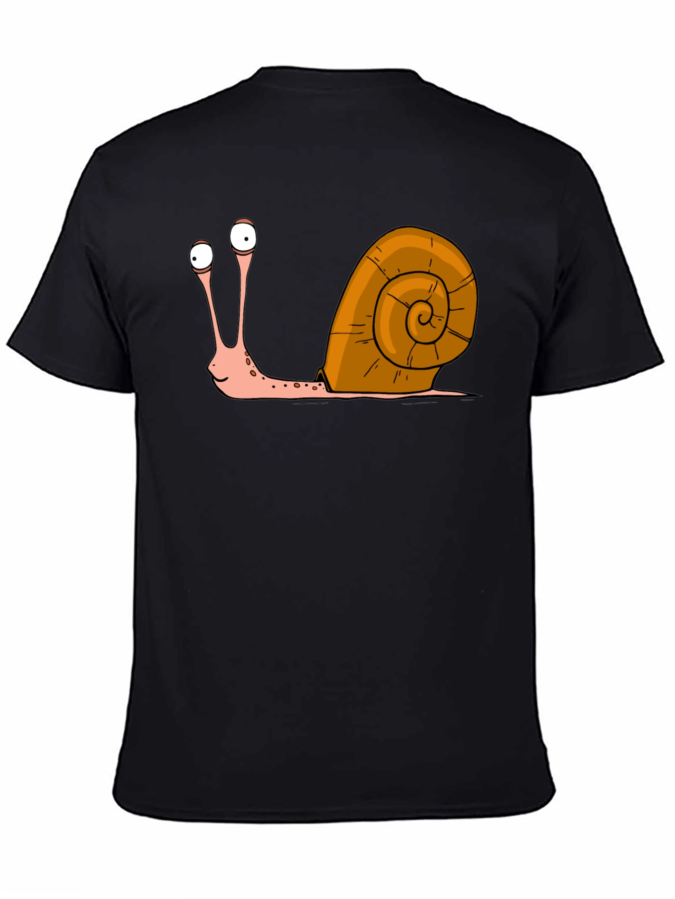 Black Funny Snail Graphic T-Shirt - Quirky Casual Tee view 4