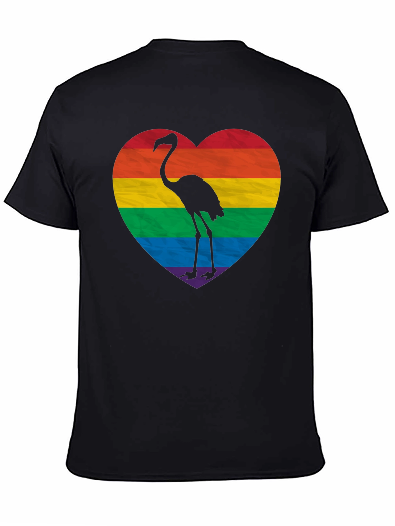Black Pride Flamingo Heart T-Shirt - Black LGBTQ+ Tee view 4