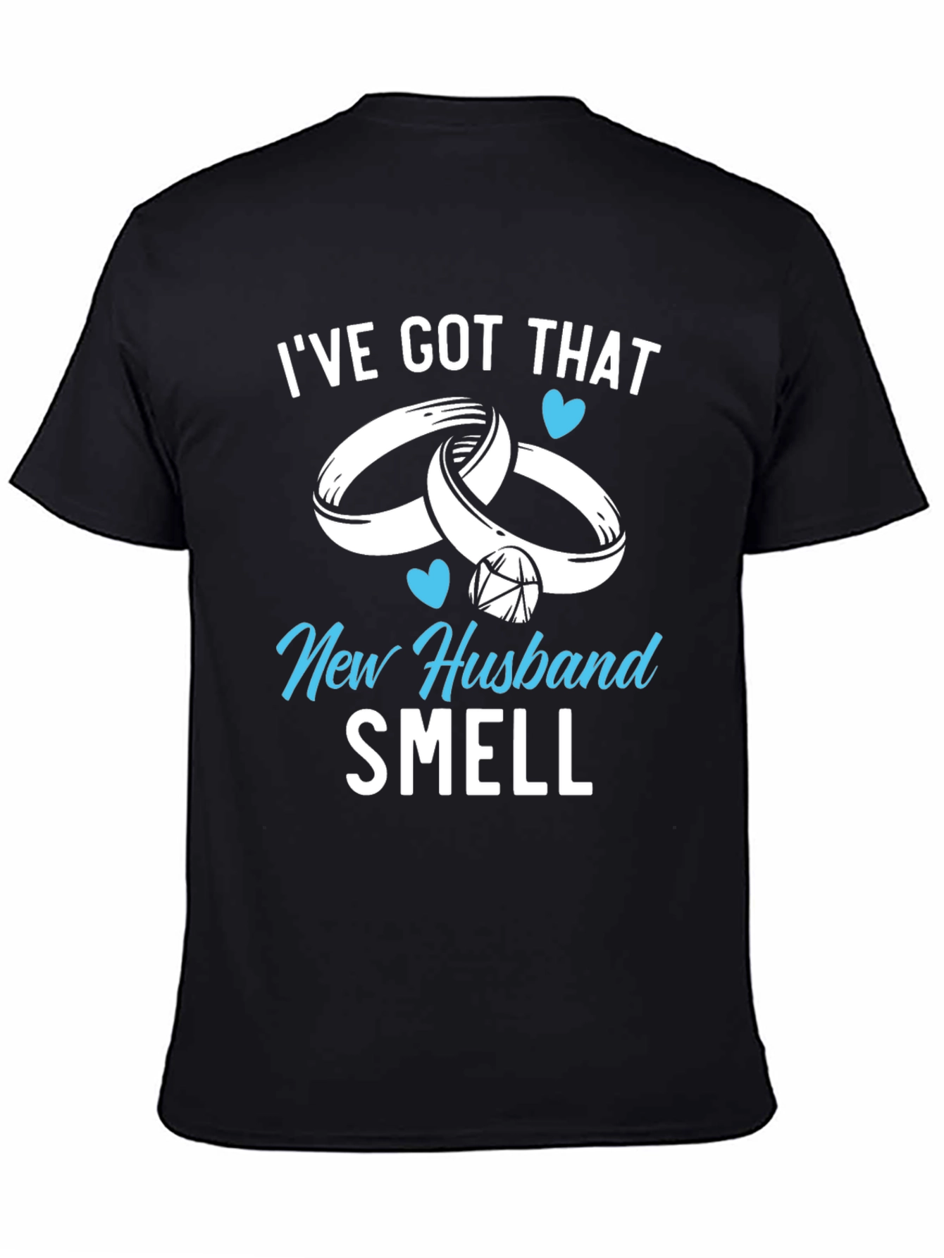 Black New Husband Smell Graphic Tee view 4