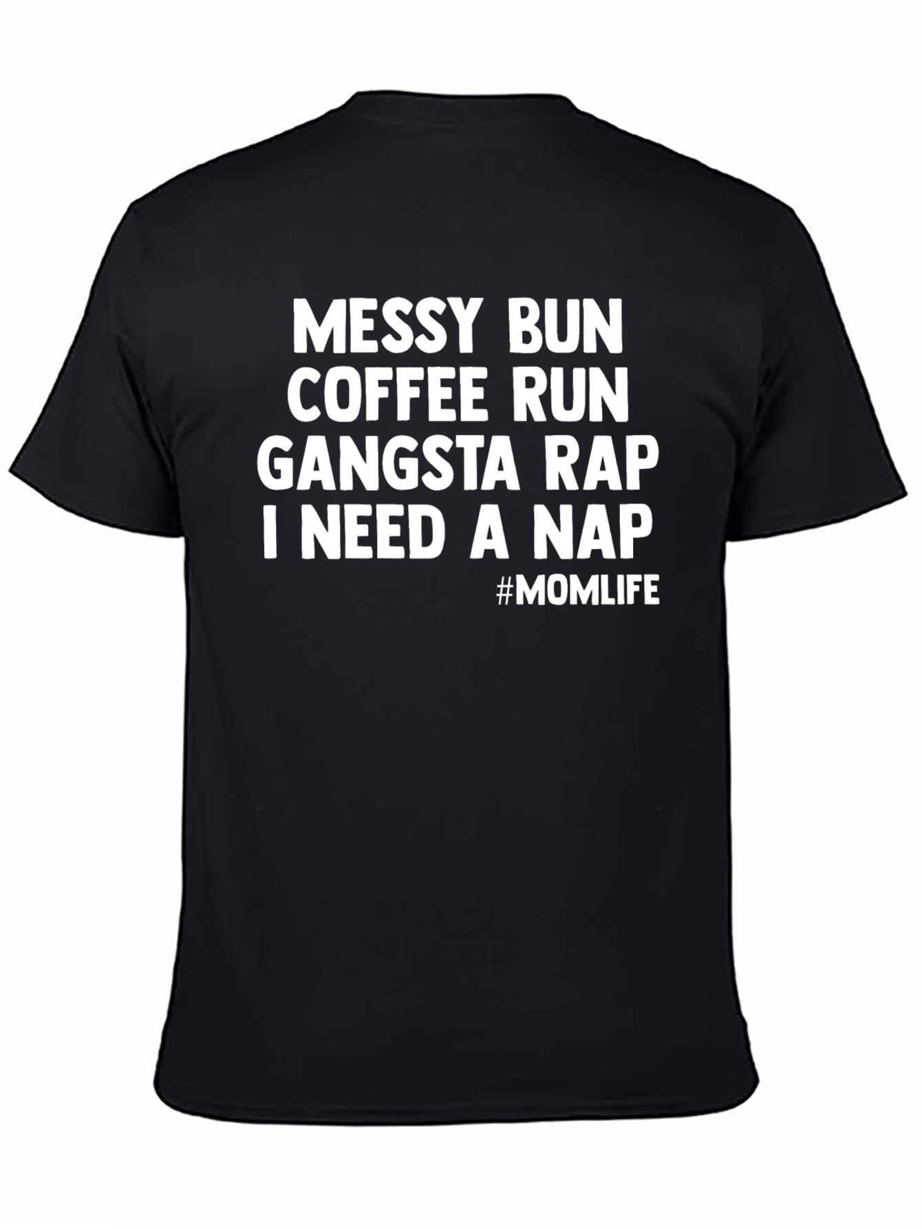 Black Messy Bun Momlife Graphic Tee view 4