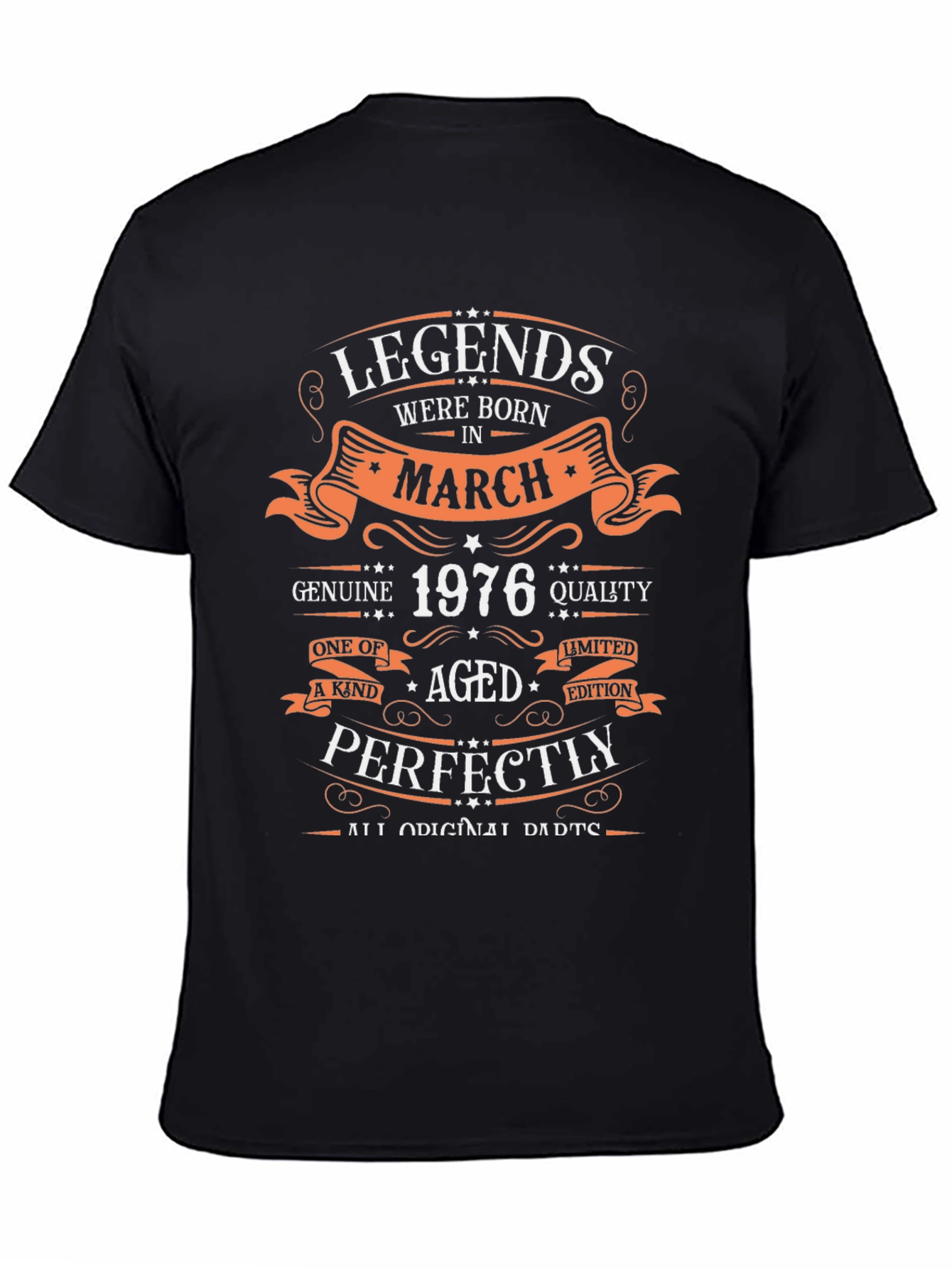Black Legends Born in March 1976 T-Shirt view 4