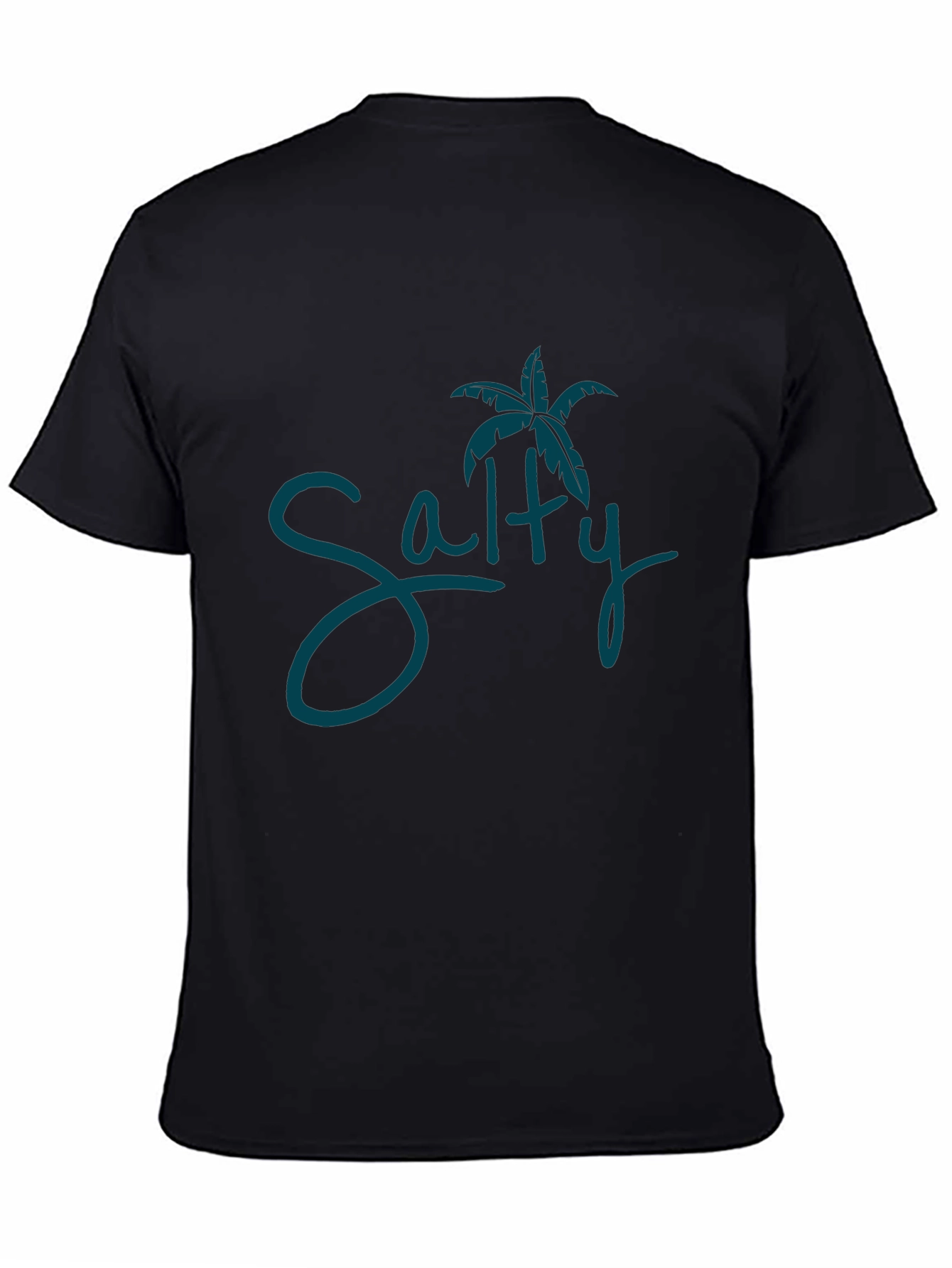 Black Salty Palm Tree Graphic Tee - Black view 4