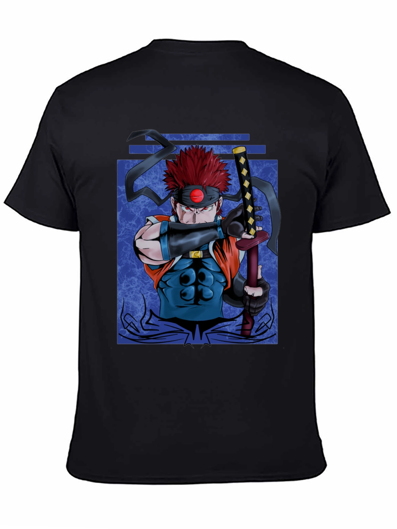 Black Samurai Warrior Graphic Black T-Shirt view 4