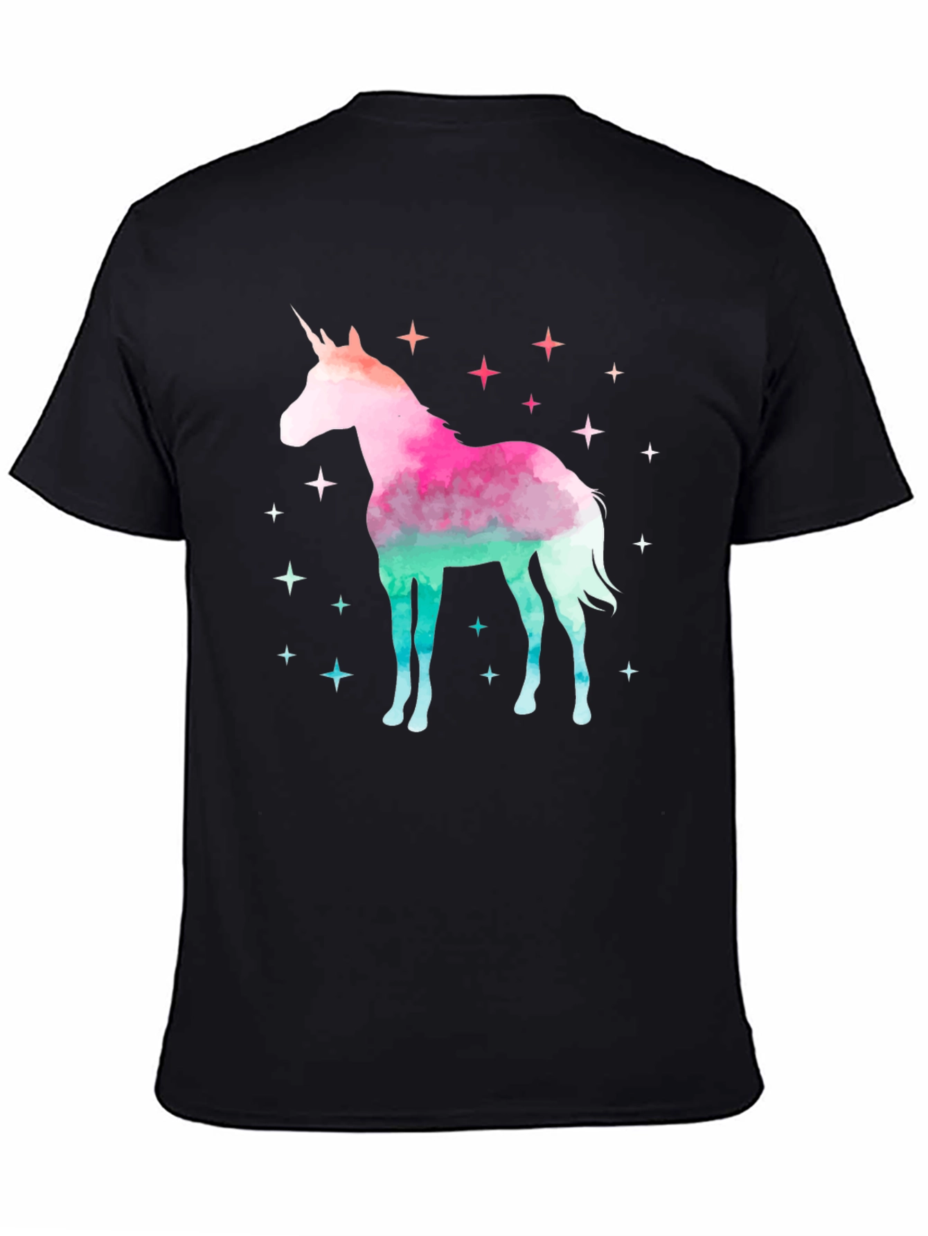 Black Unicorn Starry Night Graphic Tee - Cotton Blend view 4