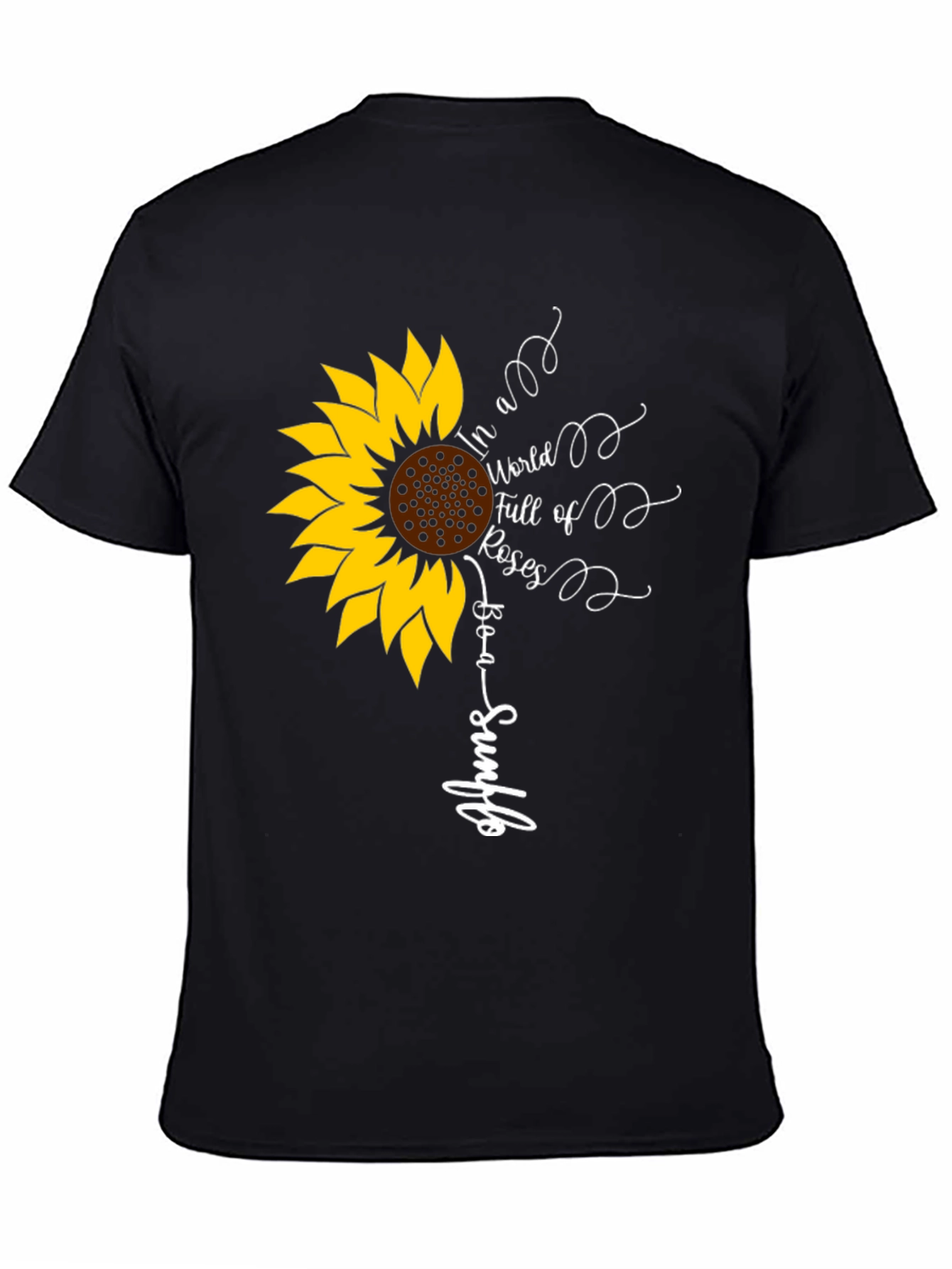 Black Sunflower Graphic Tee - Be a Sunflower view 4