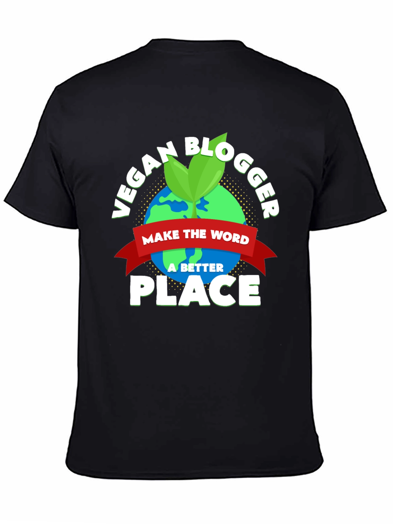 Black Vegan Blogger Earth Graphic T-Shirt view 4