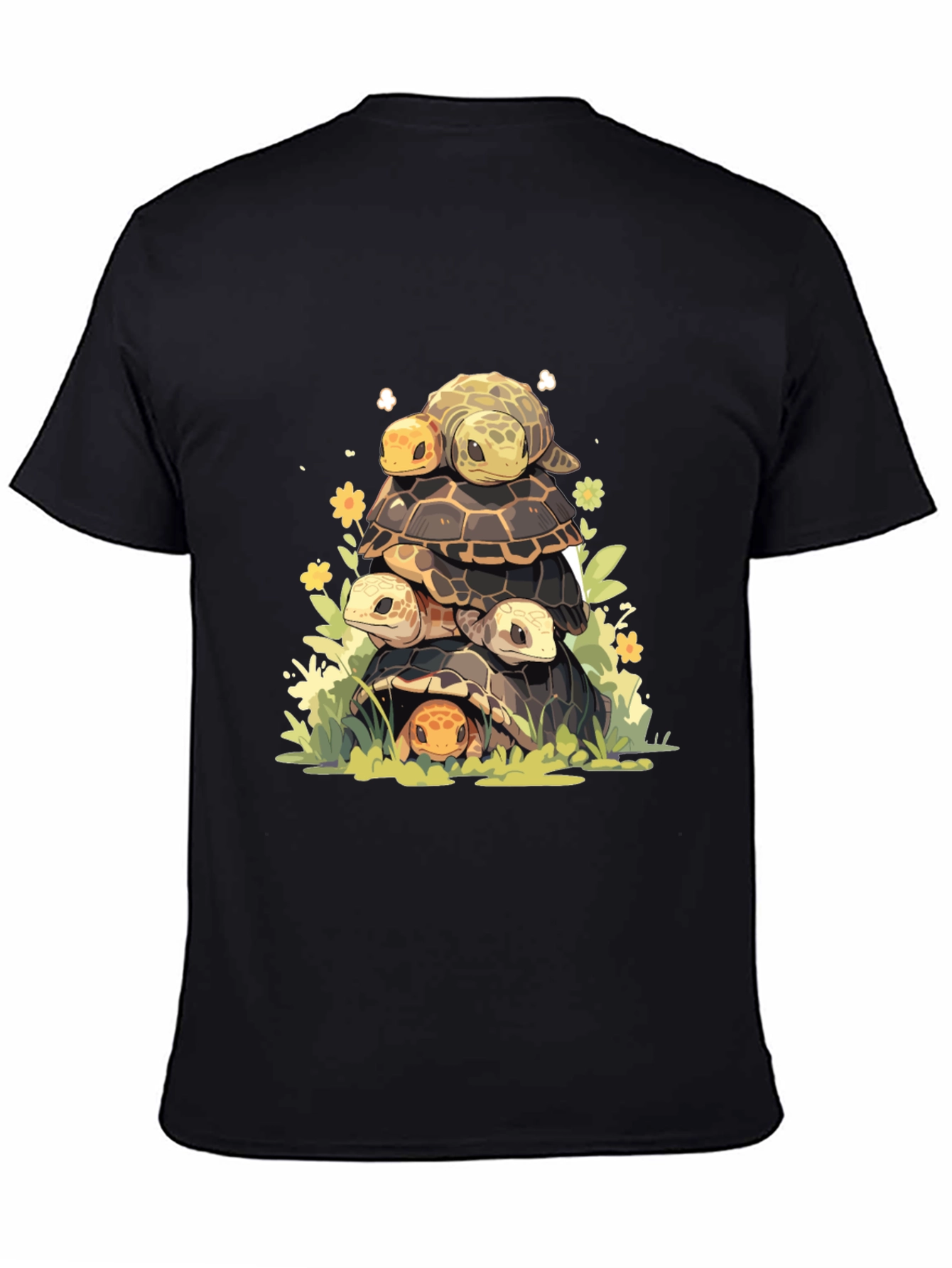Black Turtle Tower Graphic Tee - Black view 4
