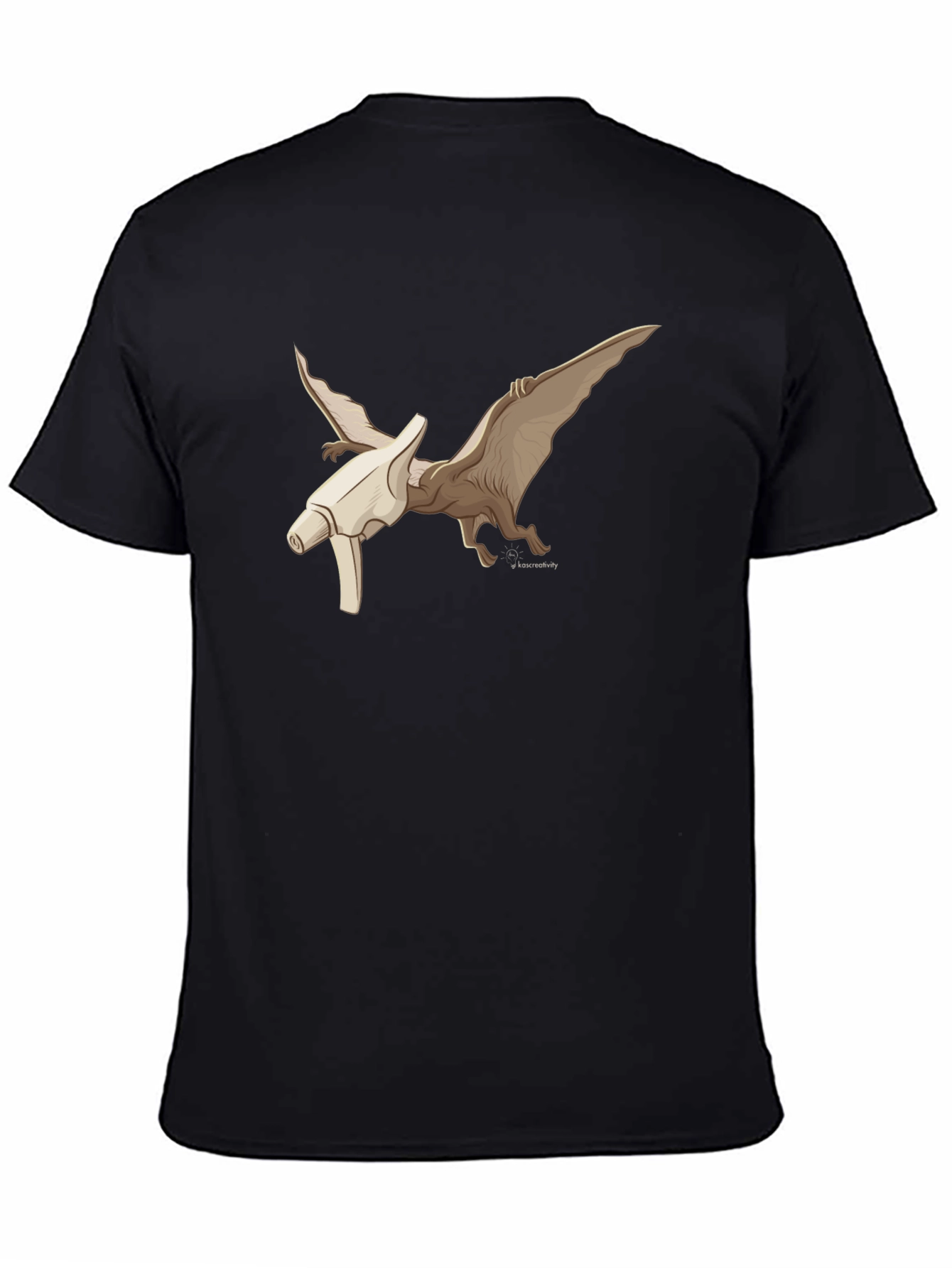 Black Pterodactyl Bone T-Shirt - Black Graphic Tee view 4