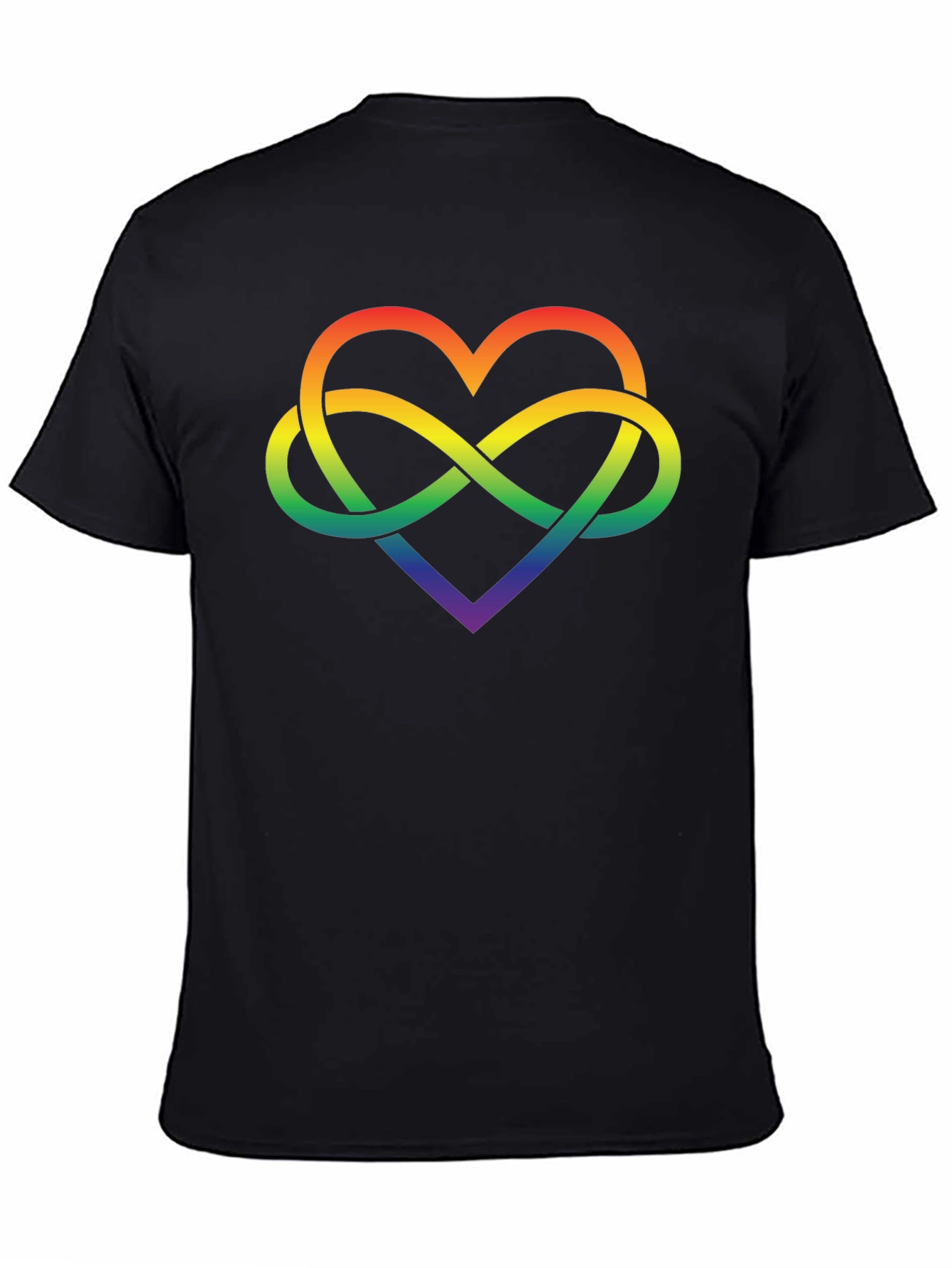 Black Rainbow Infinity Heart Graphic Tee view 4