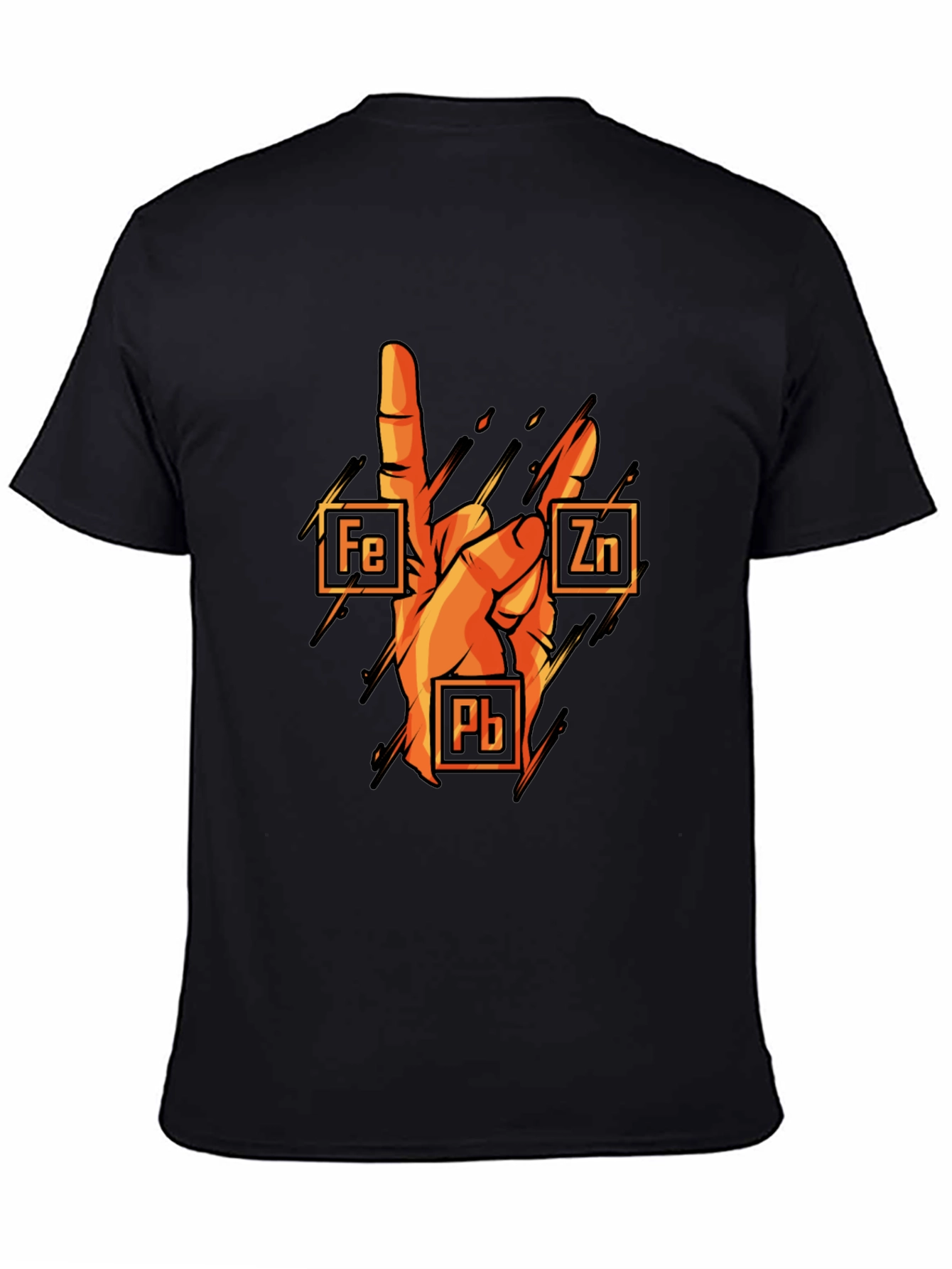 Black Rock On Chemistry T-Shirt: Iron, Zinc, Lead view 4