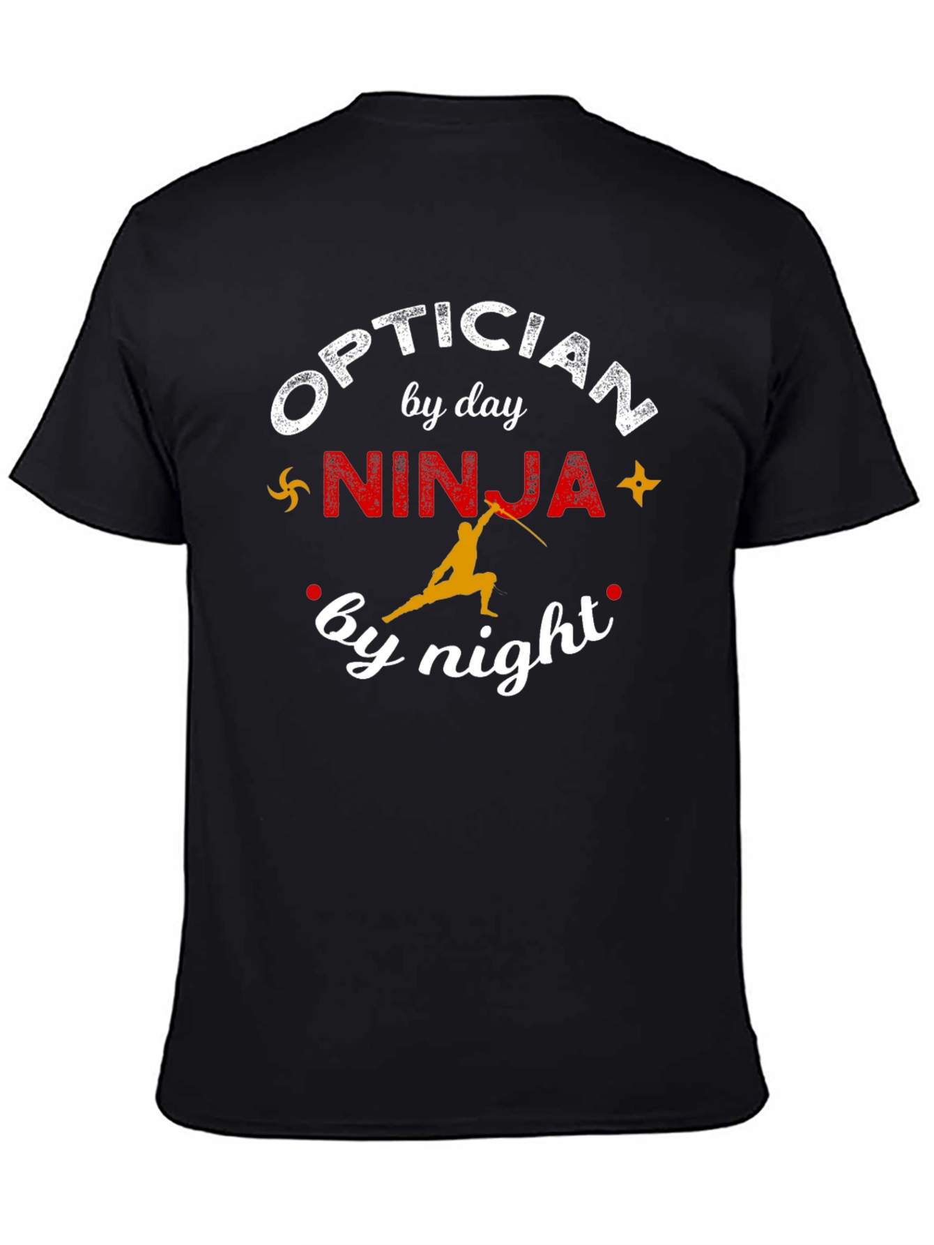 Black Optician Ninja Funny T-Shirt view 4