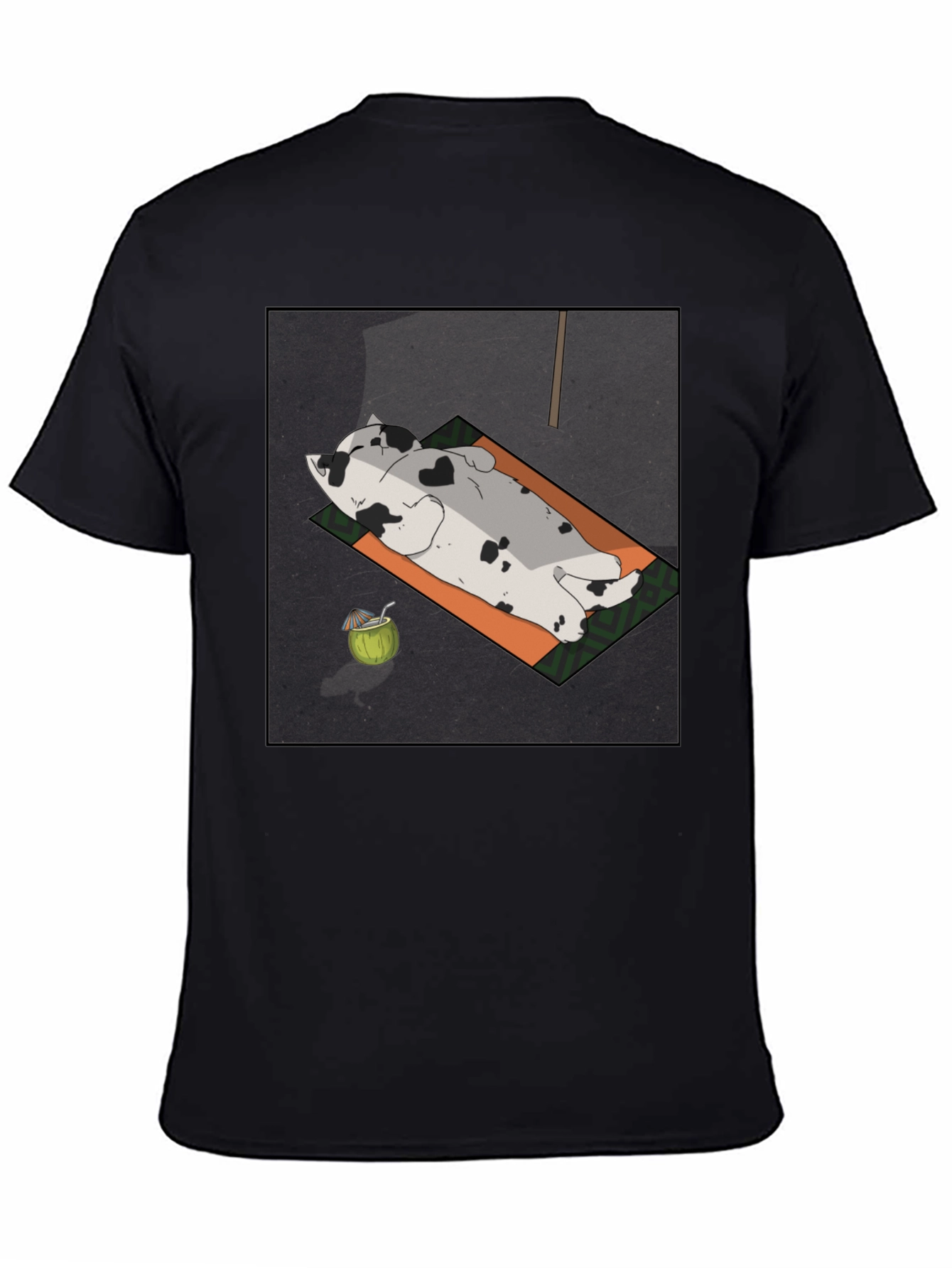 Black Chill Cat Tee: Sunbathing Style view 4