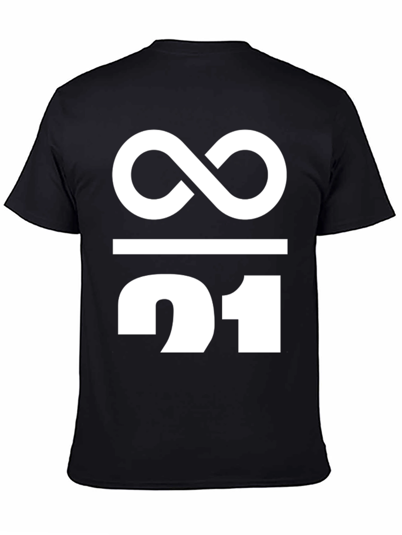Black Infinity / 21 Graphic Tee - Black Cotton Blend view 4