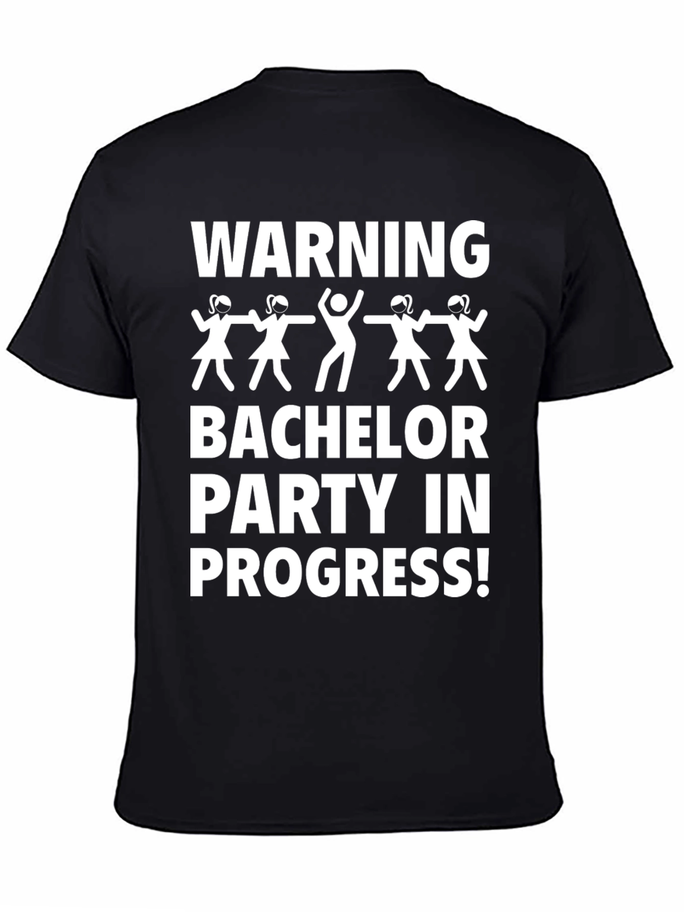 Black Bachelor Party Warning T-Shirt view 4