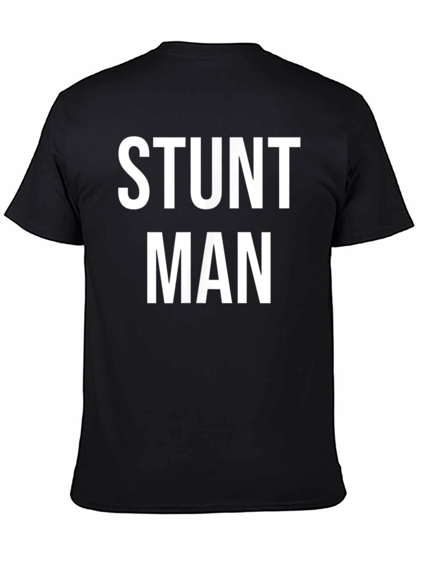 Black Stunt Man Graphic Tee - Black Cotton T-Shirt view 4