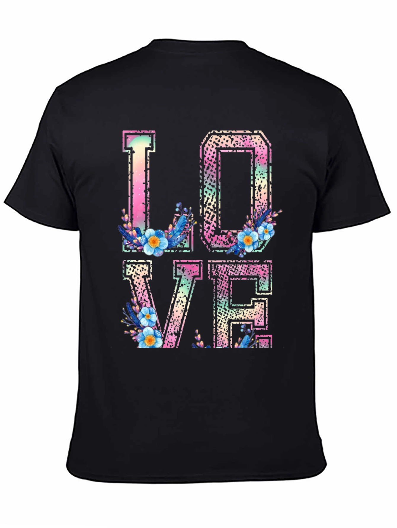 Black Floral LOVE Graphic T-Shirt - Trendy Casual Wear view 4
