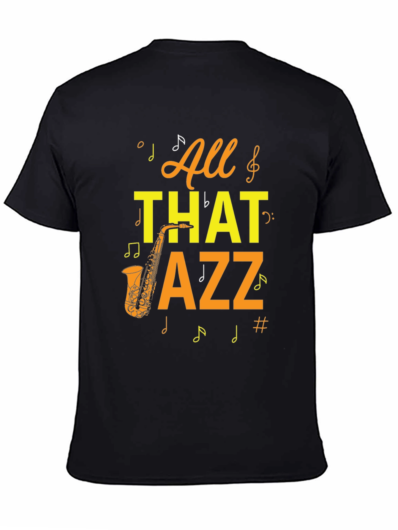 Black All That Jazz Graphic Tee - Music Lover T-Shirt view 4
