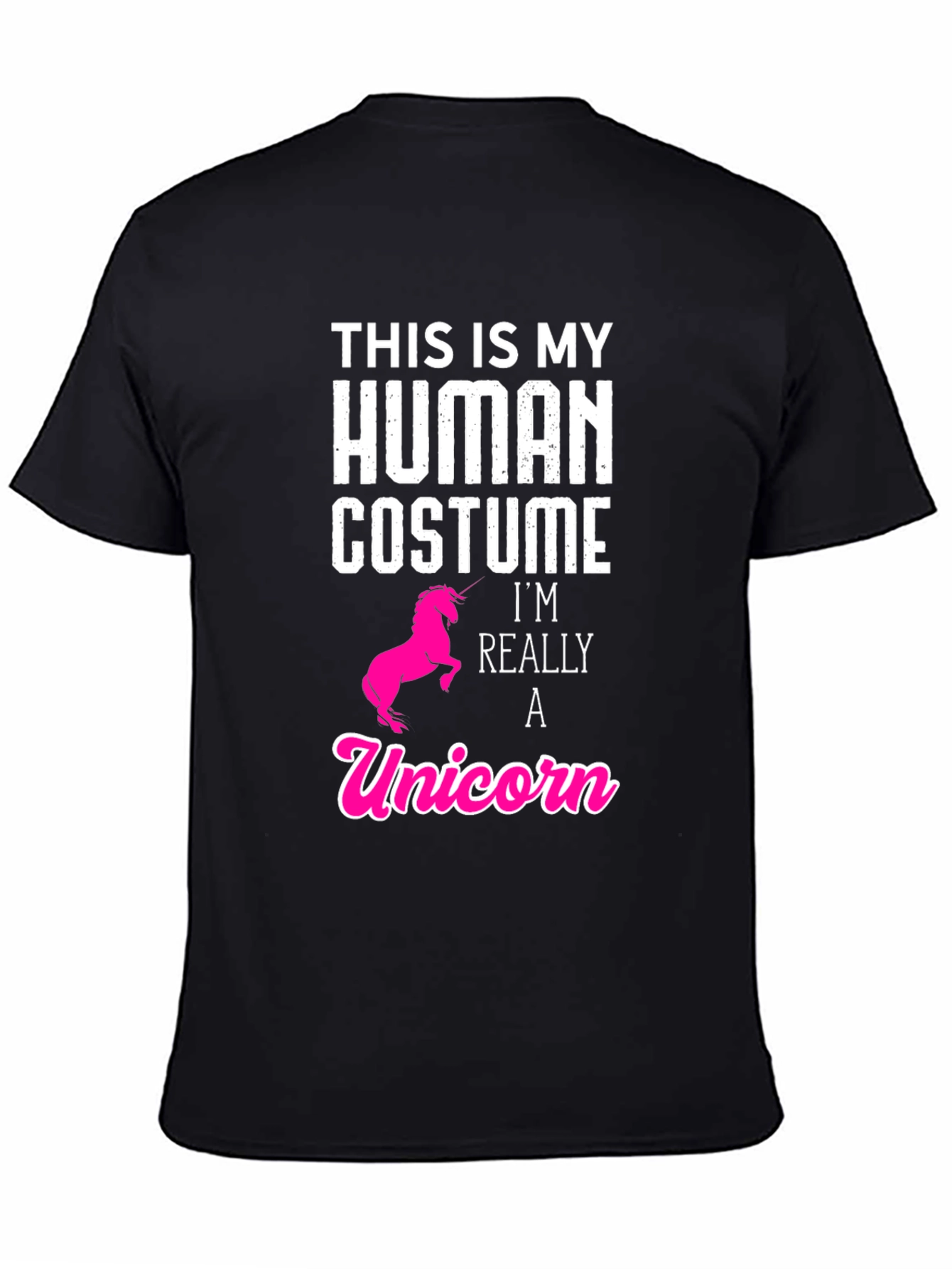 Black Human Costume Unicorn T-Shirt - Funny & Cute! view 4