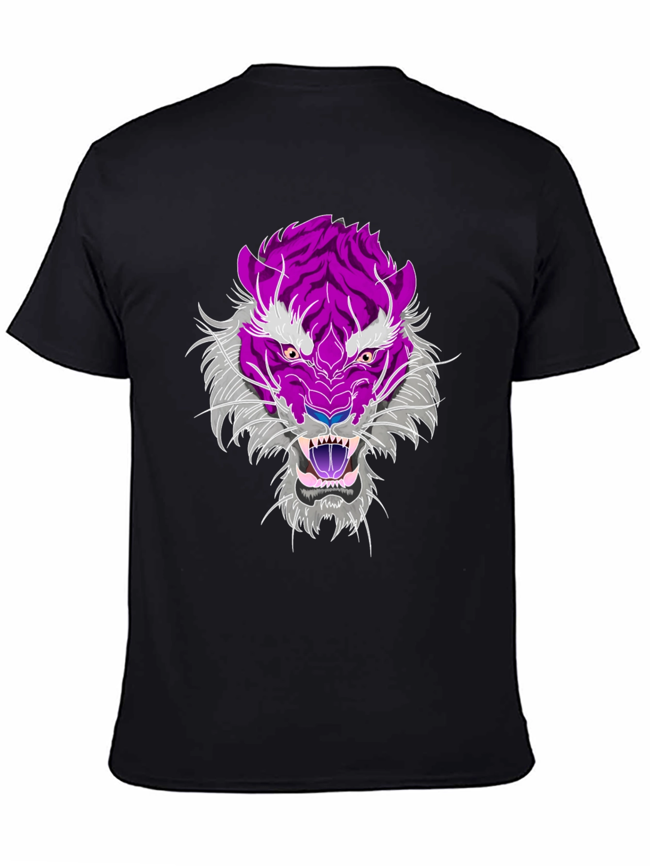 Black Tiger Graphic Tee - Black Cotton Blend view 4