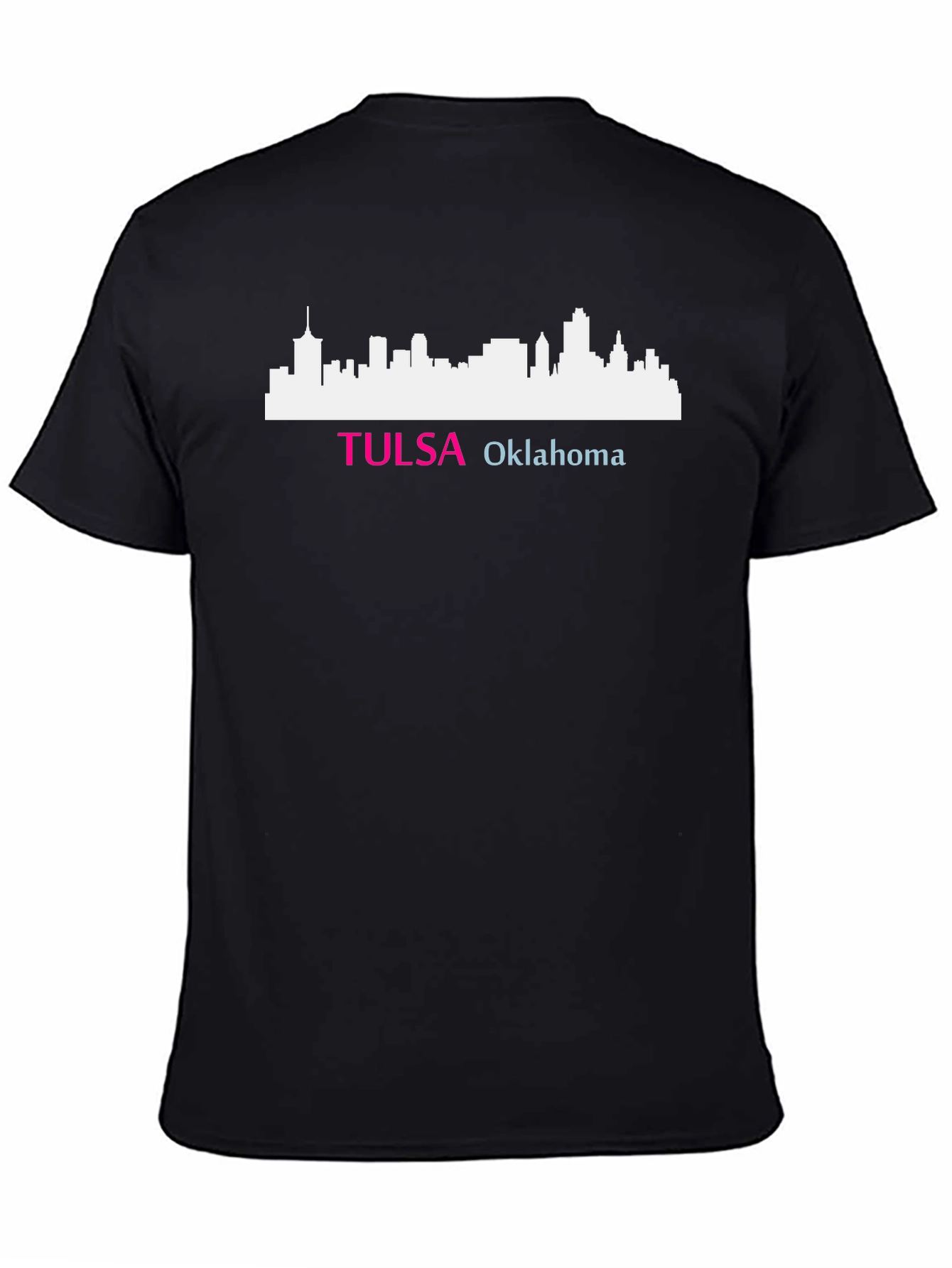 Black Tulsa Oklahoma Skyline T-Shirt view 4