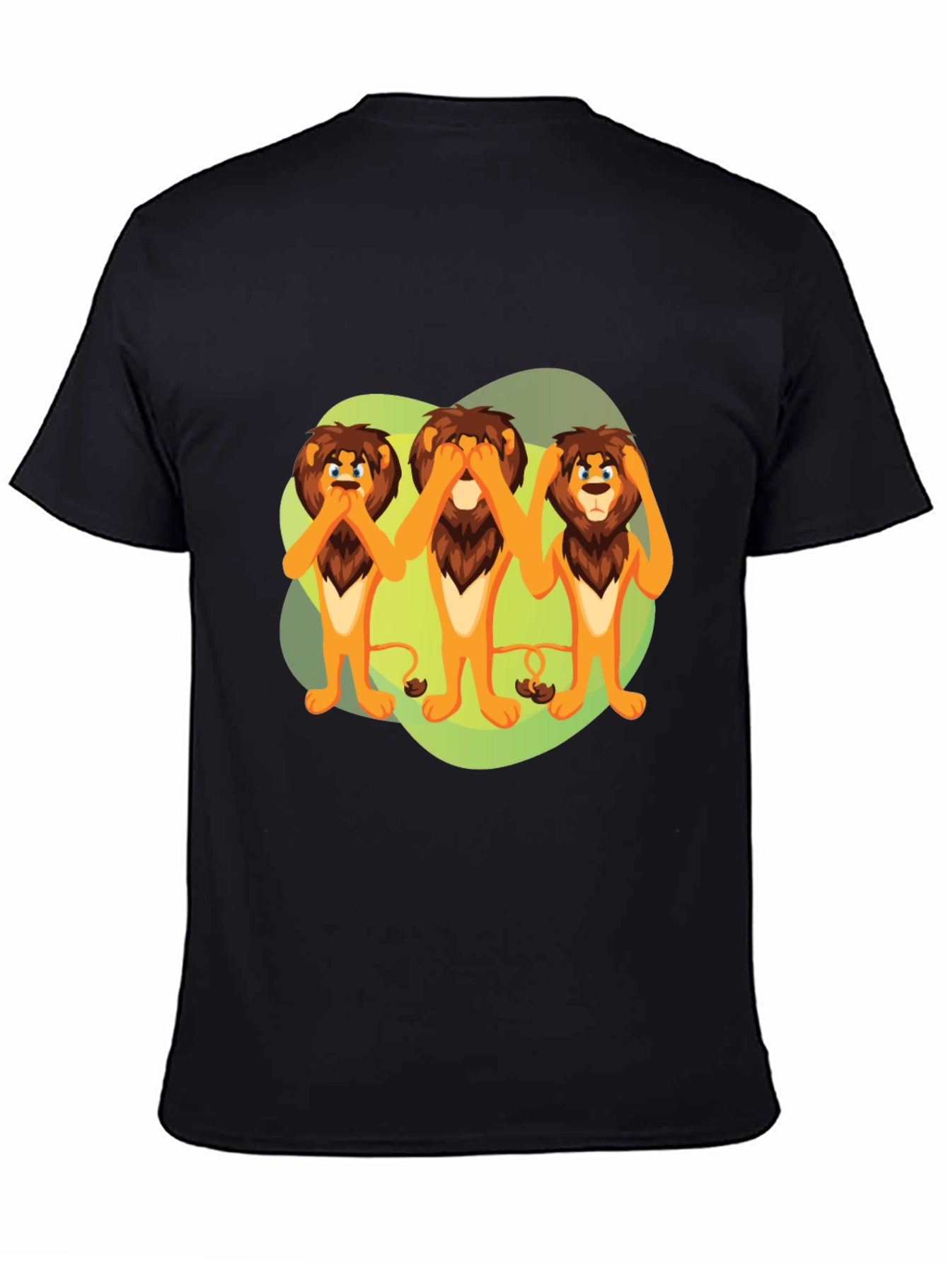 Black Hear, See, Speak No Evil Lions Graphic Tee view 4