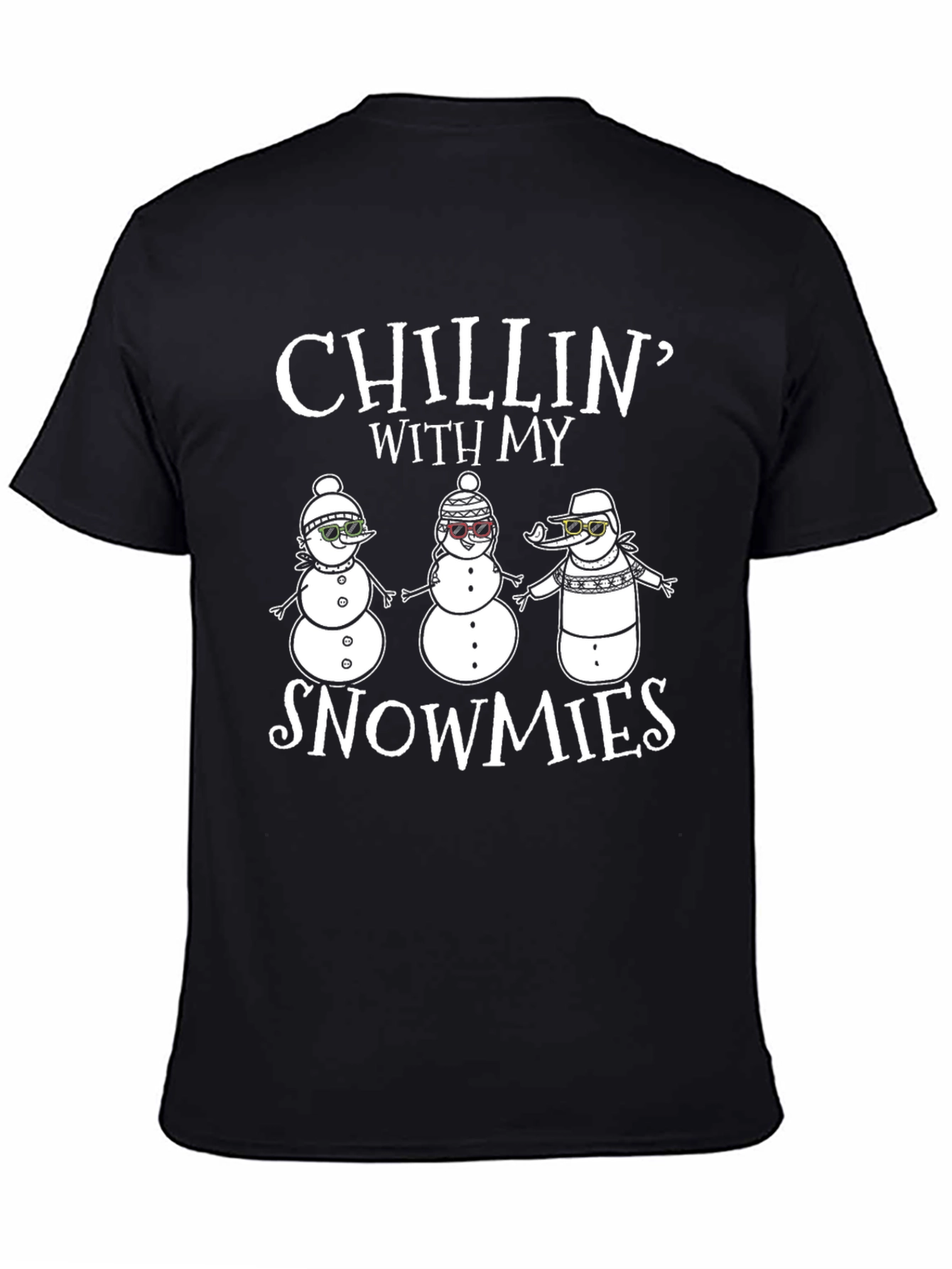Black Chillin' with my Snowmies Graphic T-Shirt view 4