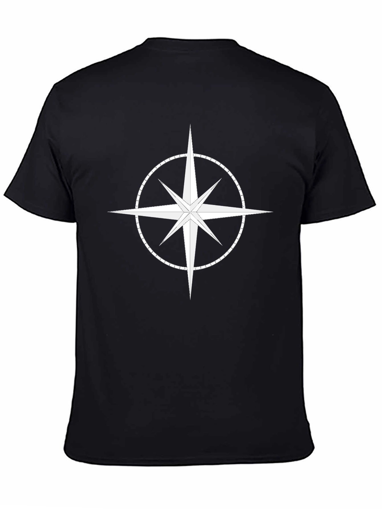Black Compass Star Graphic T-Shirt - Stylish Black Cotton Tee view 4