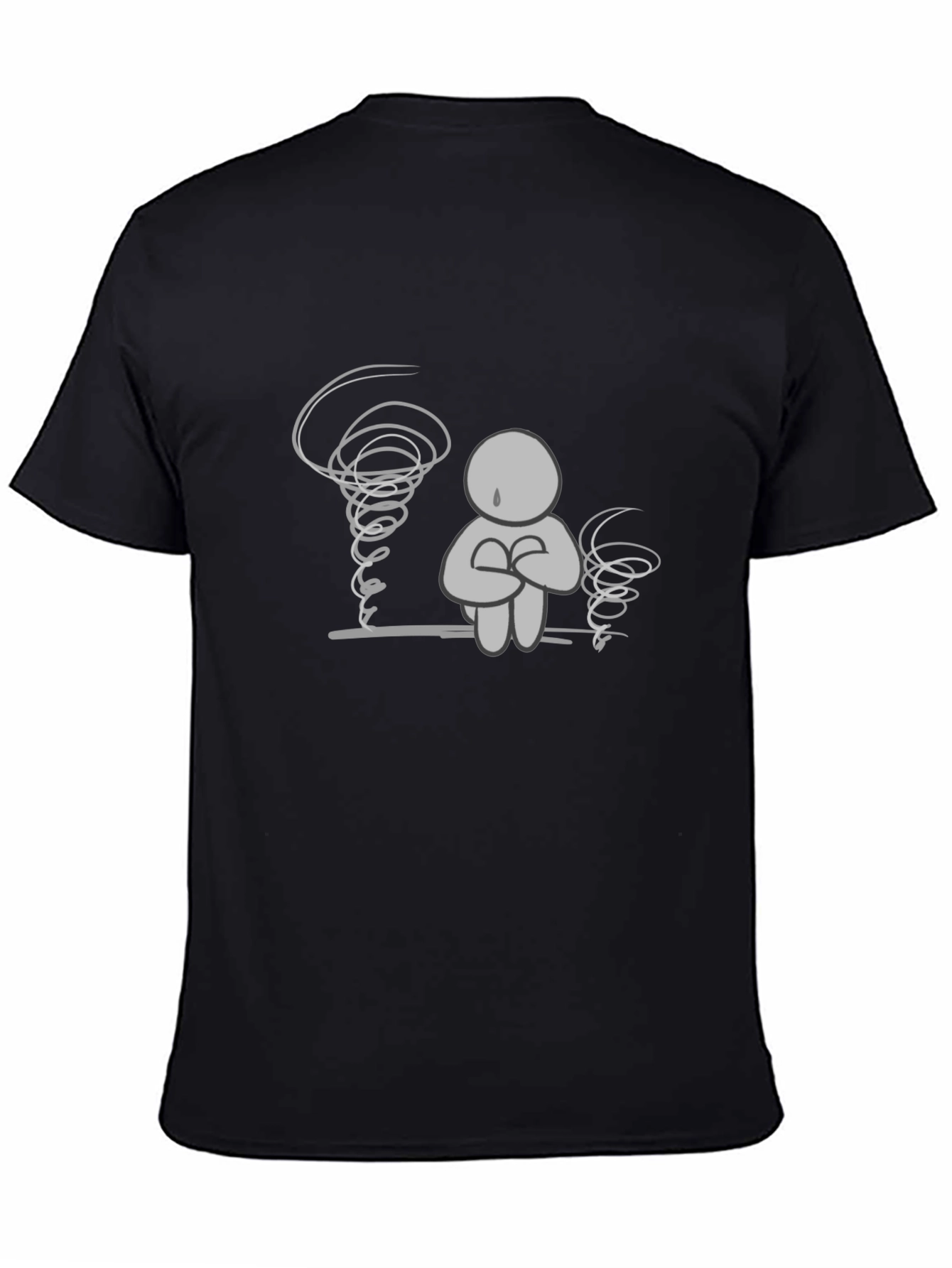 Black Emotional Turmoil Graphic Tee - Black Comfort Fit view 4