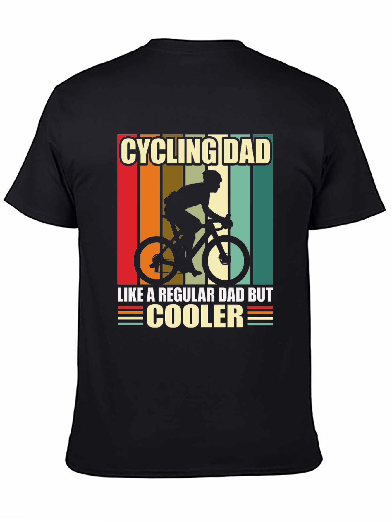 Black Cycling Dad T-Shirt - Like a Regular Dad But Cooler! view 4