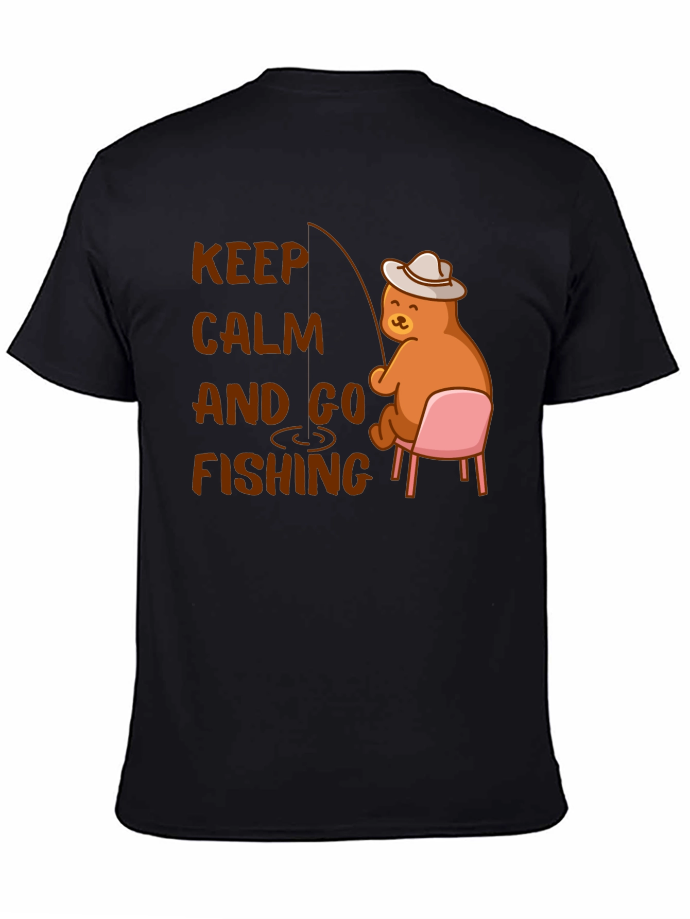 Black Keep Calm and Go Fishing T-Shirt view 4