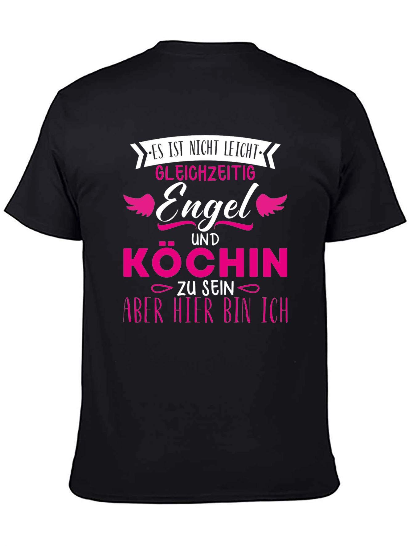 Black Funny Engel und Köchin T-Shirt - Not Easy Angel Cook view 4