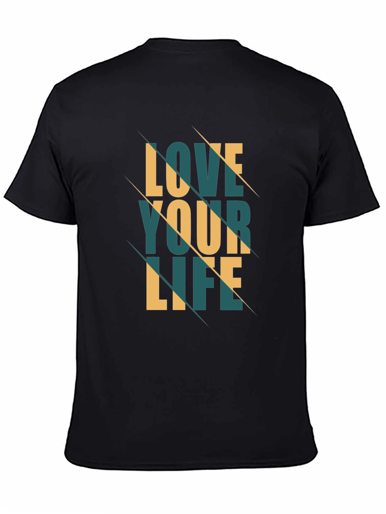 Black Love Your Life Graphic Tee - Stylish Black T-Shirt view 4